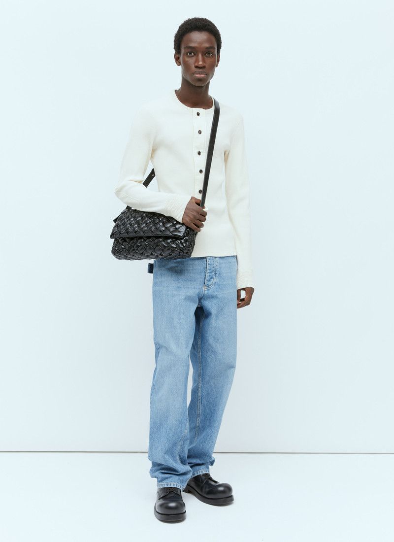 Bottega Veneta o1bcso1str0526 Compact Cotton Rib Jersey Sweater in White Size US S / EU 44-46 / 1 - 2 Thumbnail