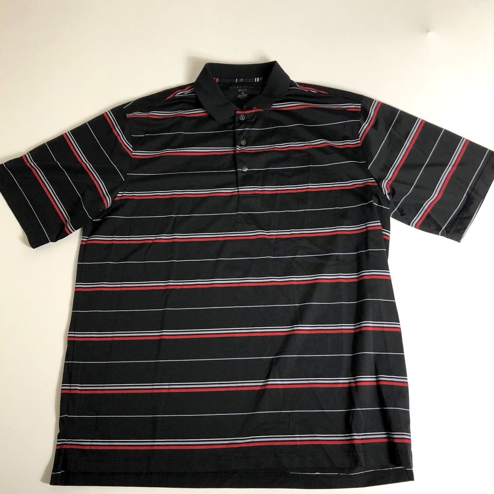 Vintage Nicklaus Golf Performance Mens Polo Shirt Black Red Striped Short Sleeve XL L68 Size US XL / EU 56 / 4 - 2 Thumbnail