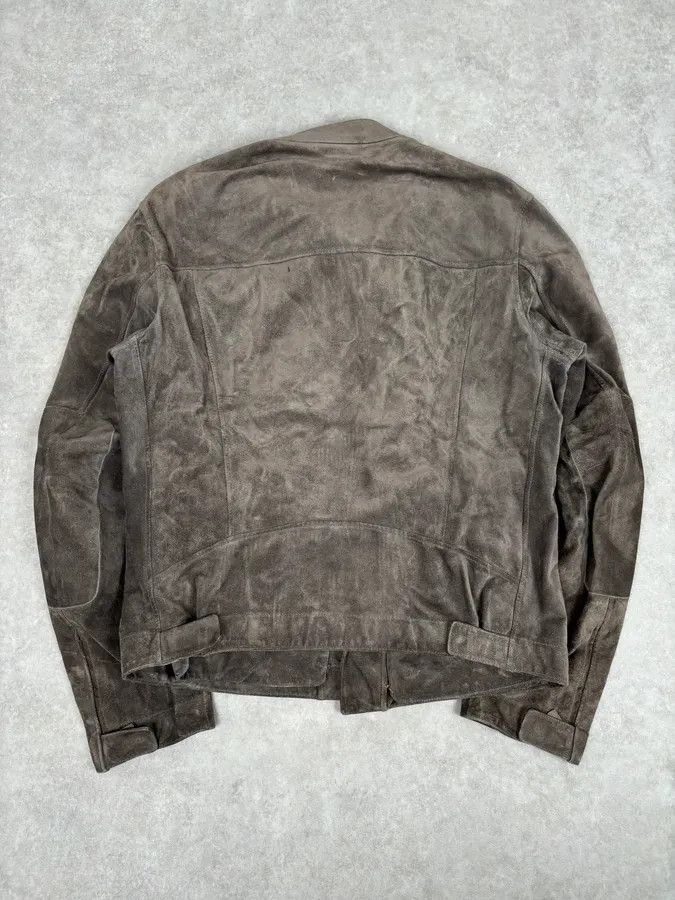 Gucci 2000s Gucci Grey Suede Asymmetrical Zip Biker Jacket by Tom Ford Size US M / EU 48-50 / 2 - 5 Thumbnail