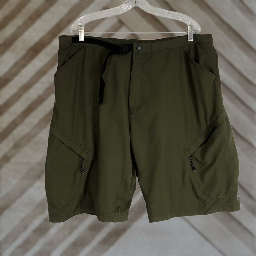 Vintage Navora Men's Olive Green Cargo Shorts XL Nylon Spandex Outdoor Athletic Pockets Belted Quick Dry Breathable Summer Spring Fall Hiking Cycling Bike Size US 36 / EU 52 - 1 Thumbnail