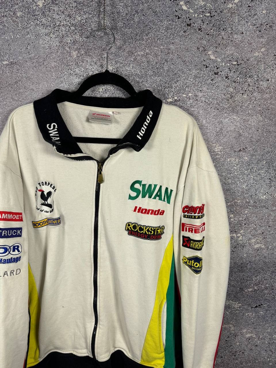 Honda × Vintage SWAN HONDA MOTOR SUPERBIKE RACING JACKET LONG SLEEVE FULL ZP Size US XL / EU 56 / 4 - 4 Thumbnail