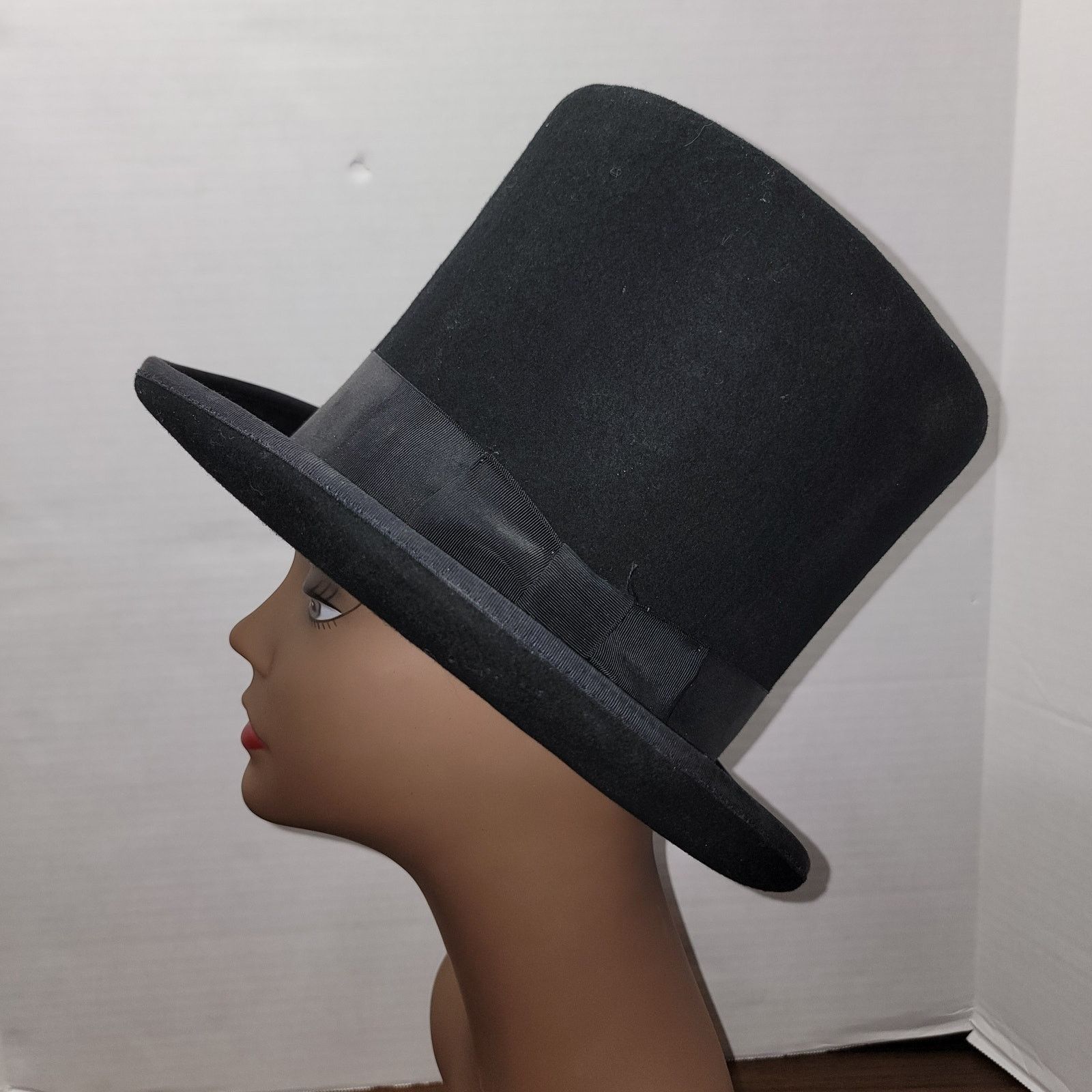 Other 100% Wool Top Hat The Mad Hatter Hat People - Size 7 1/8 57 Size ONE SIZE - 3 Thumbnail