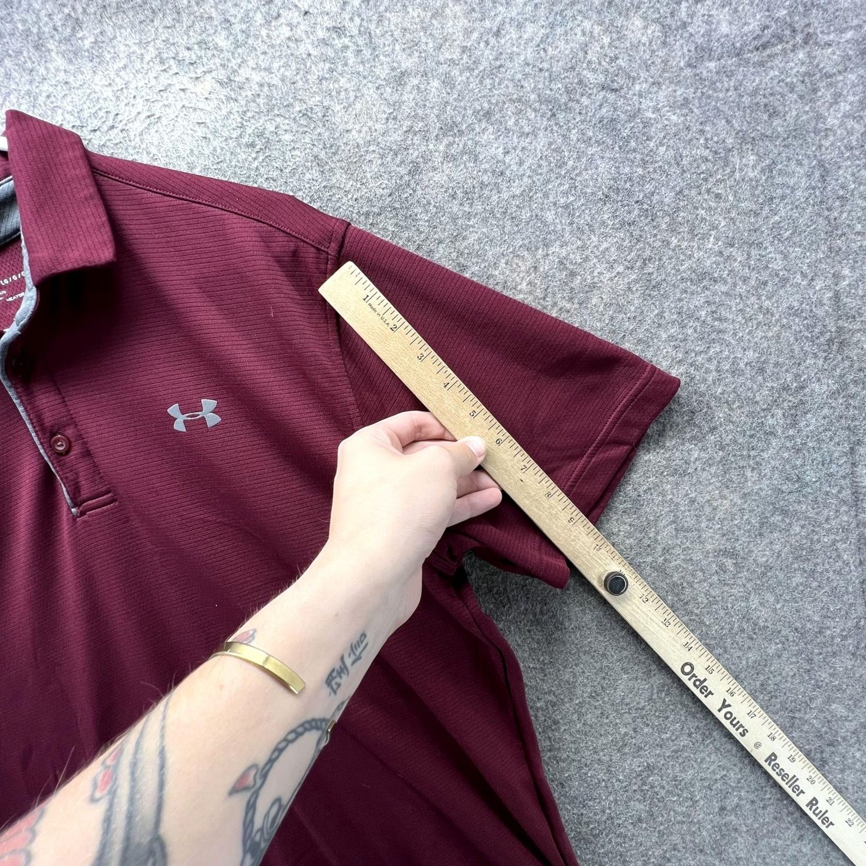 Under Armour Under Armour HeatGear Polo Shirt Mens Large Red Solid Golf Loose Fit Performance Shirt Size US L / EU 52-54 / 3 - 4 Thumbnail