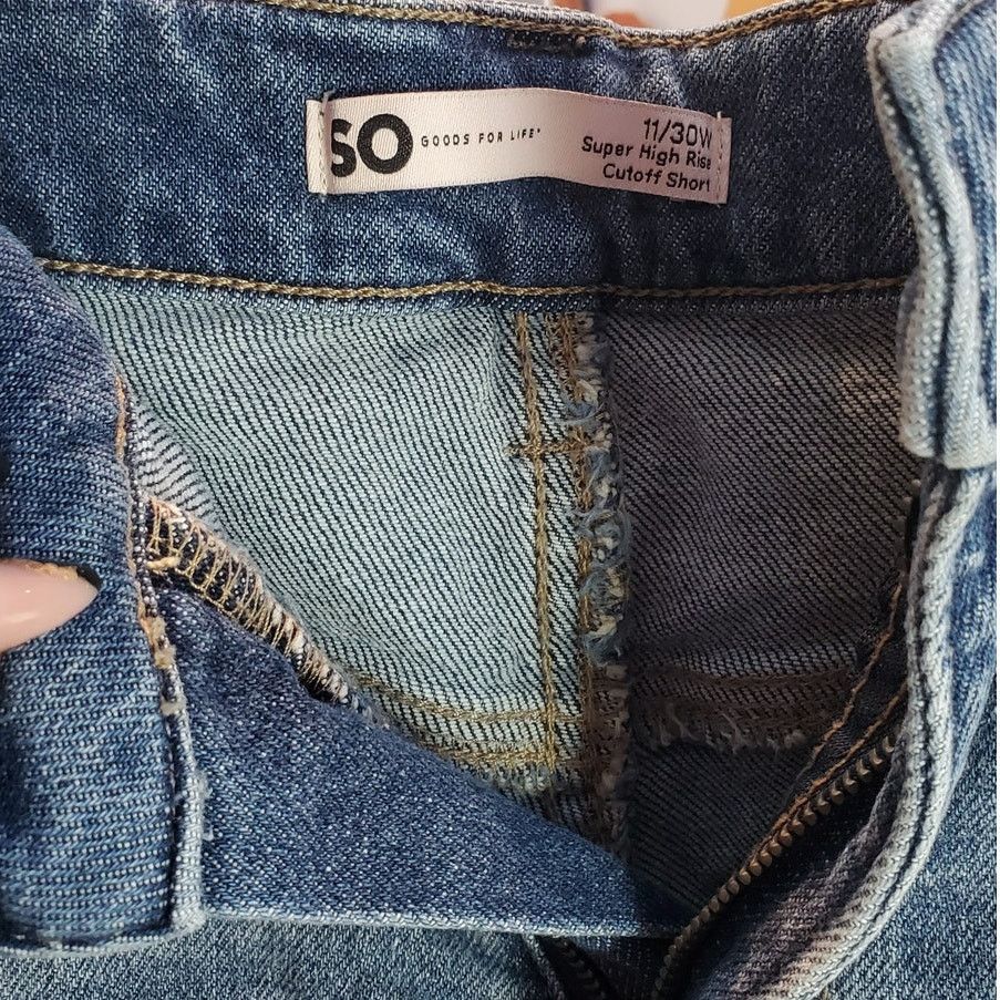Other SO Blue Distressed Cutoff Denim Shorts Size 11 Size 30" / US 8 / IT 44 - 3 Thumbnail