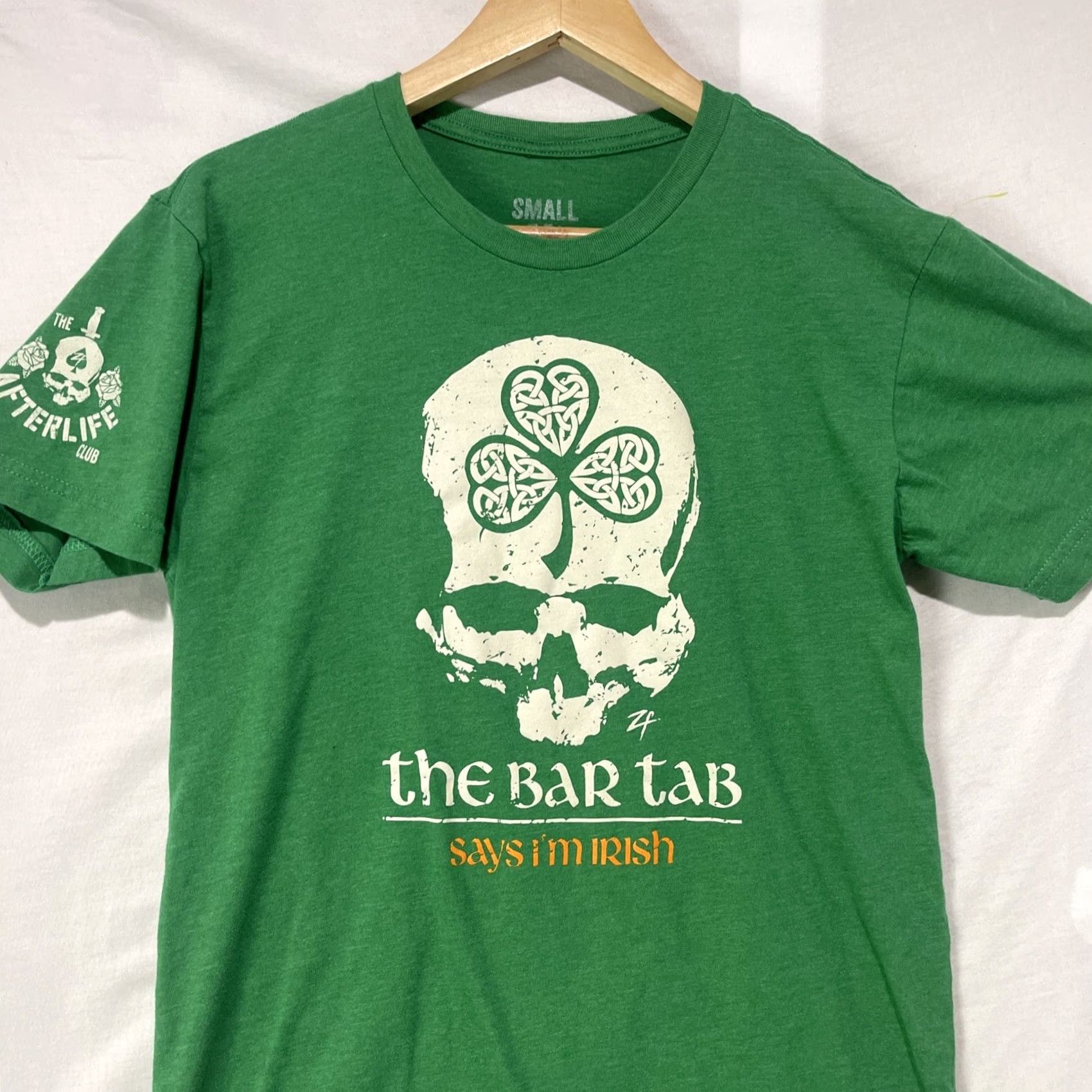 Vintage Zero Foxtrot Shirt Mens Small Green Clover Leaf Irish Afterlife Club Tee Size US S / EU 44-46 / 1 - 2 Thumbnail