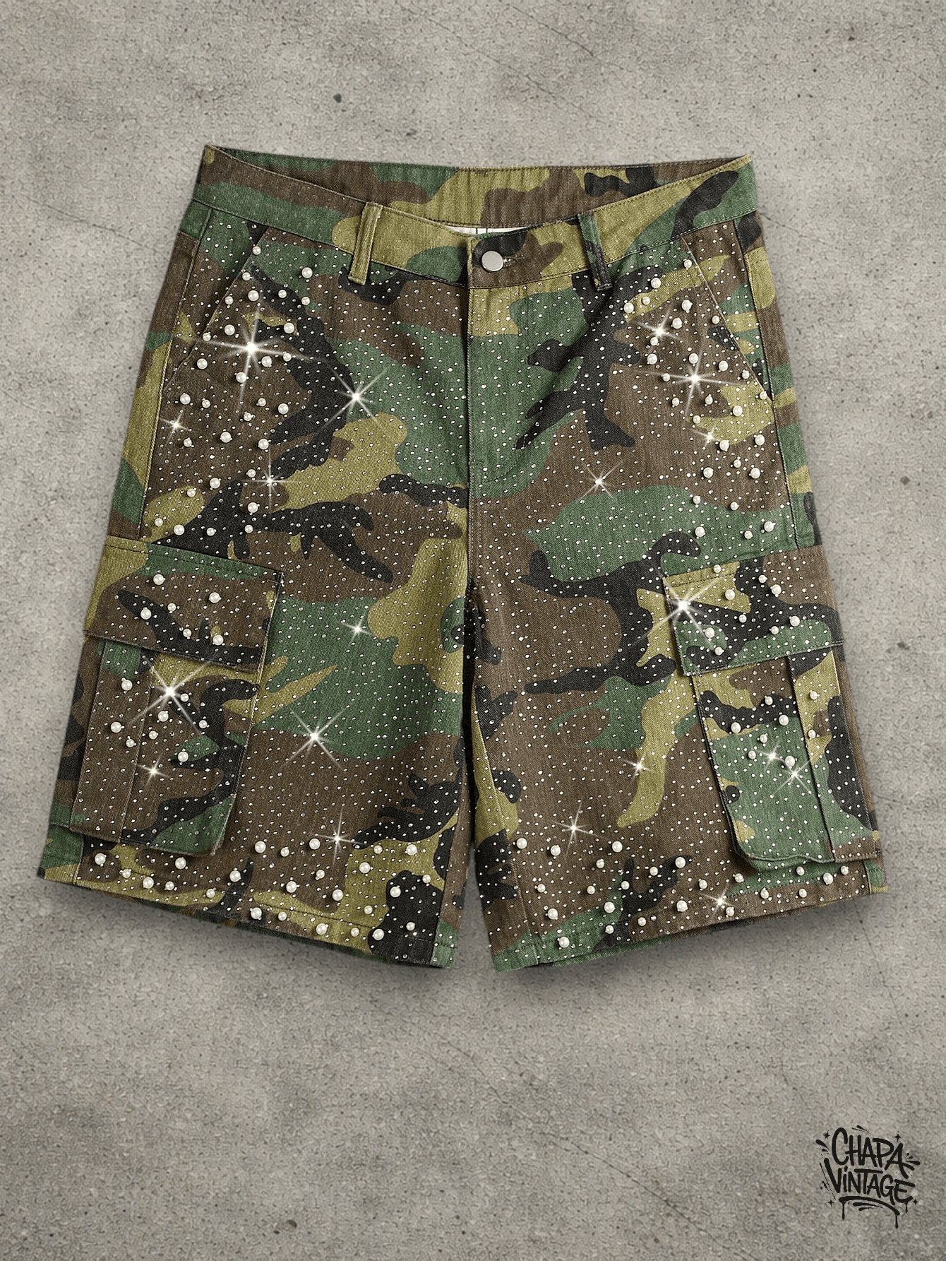 Japanese Brand Camo stones military shorts Size US 32 / EU 48 - 1 Thumbnail