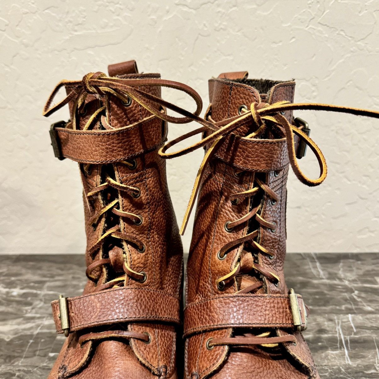 Polo Ralph Lauren Polo Ralph Lauren Radbourne Leather Buckled Combat Boots Size US 14 / EU 47 - 7 Thumbnail