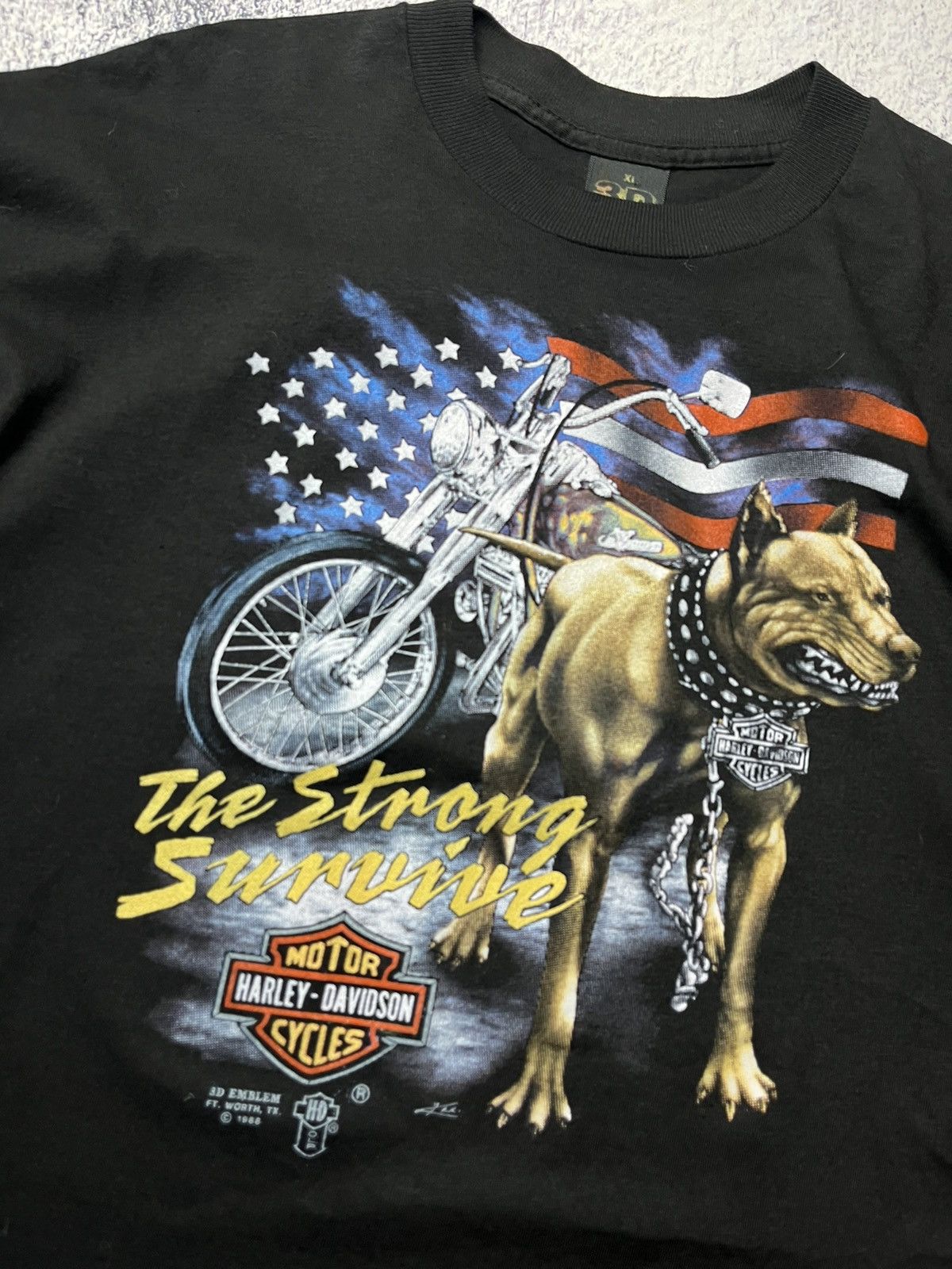 Harley Davidson Harley Davidson the strong 1988 vintage 3d emblem t-shirt Size US XL / EU 56 / 4 - 12 Thumbnail