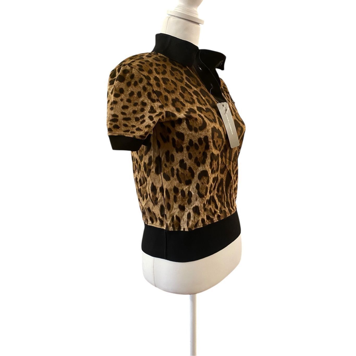 Dolce & Gabbana Dolce & Gabbana Short Sleeve Polo Top in Leopard Size 36 (US 4) Size S / US 4 / IT 40 - 6 Thumbnail