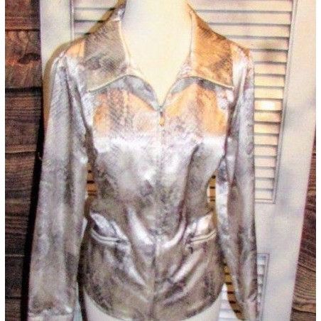 Other Weekends by Chico’s Sz 0 Snakeskin Pattern Jacket Size XS / US 0-2 / IT 36-38 - 8 Thumbnail