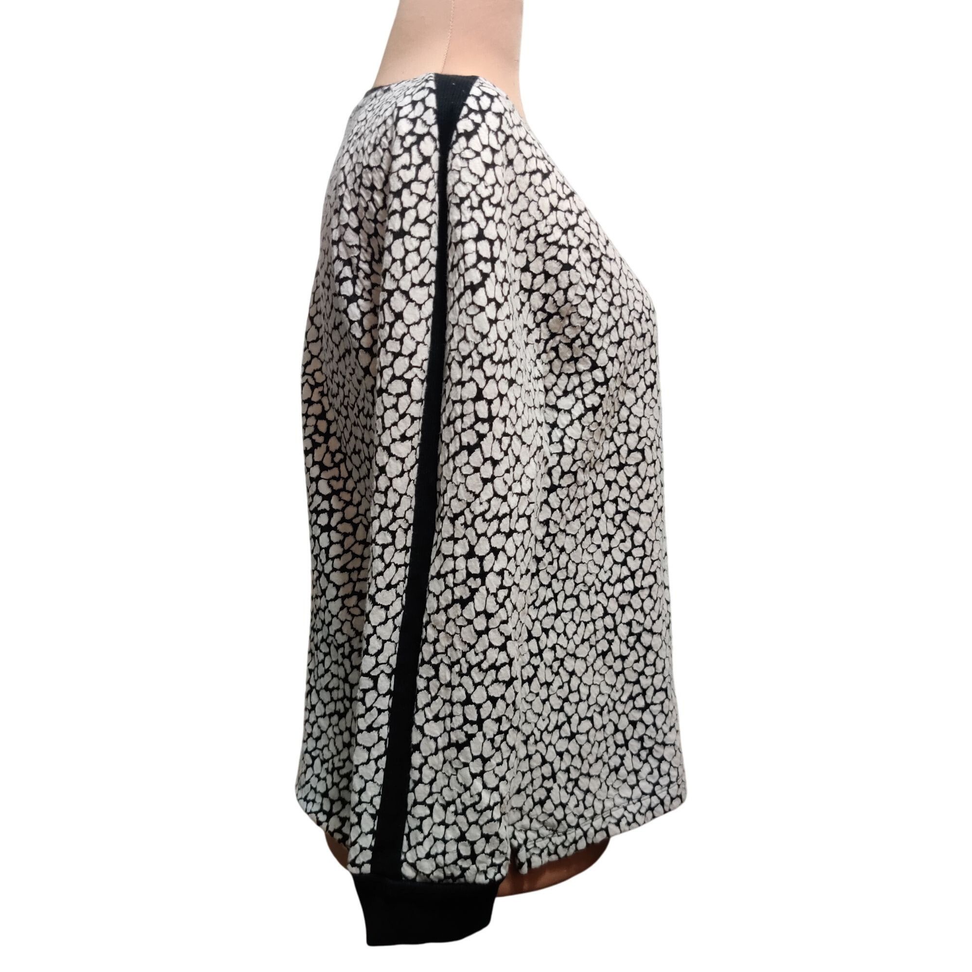 Apt. 9 APT 9 Petite L Black White Textured Animal Print Long Sleeve Size L / US 10 / IT 46 - 4 Thumbnail