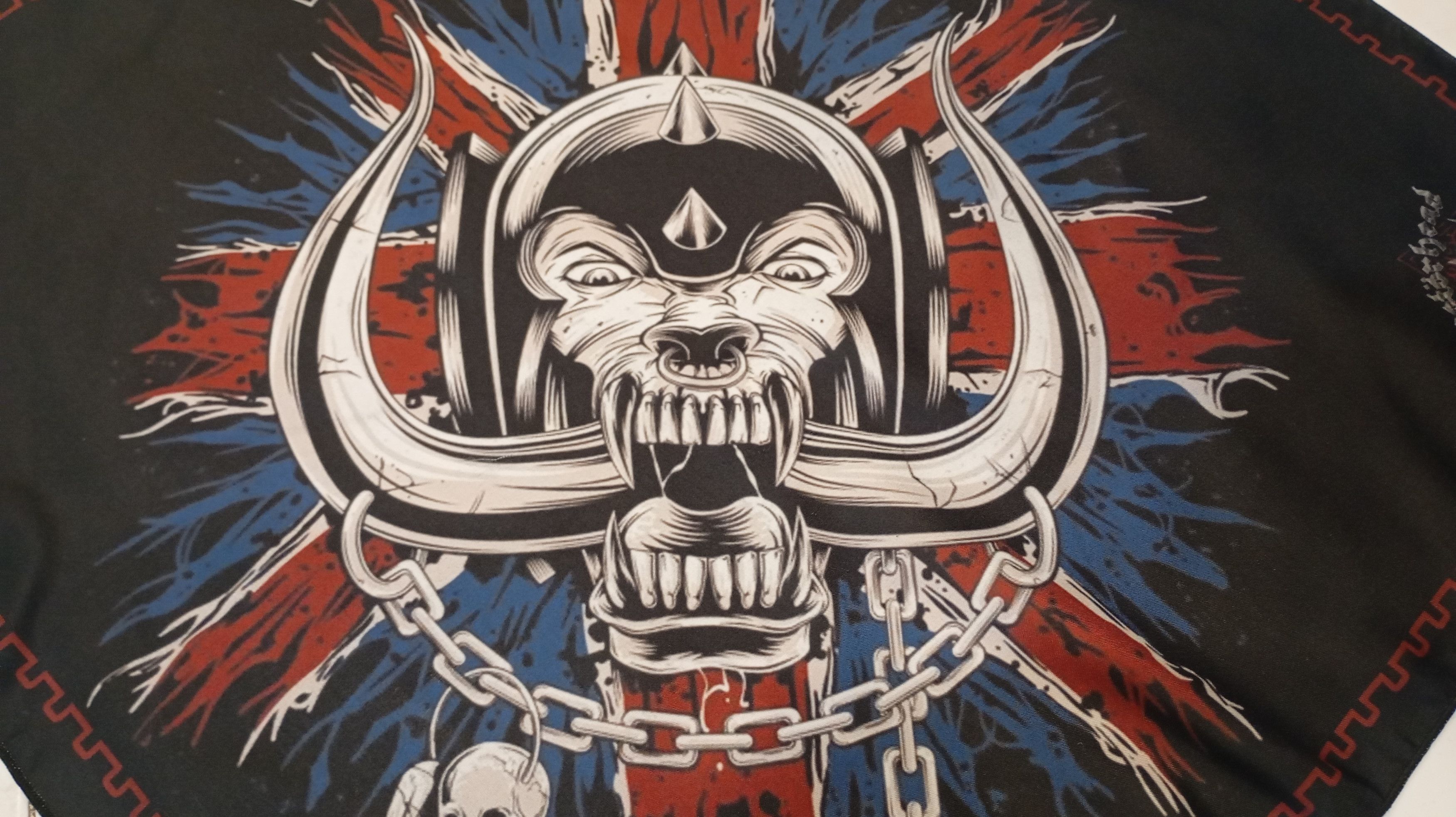 Band Tees Skulls Bandana Handkerchief Motor head Size ONE SIZE - 3 Thumbnail