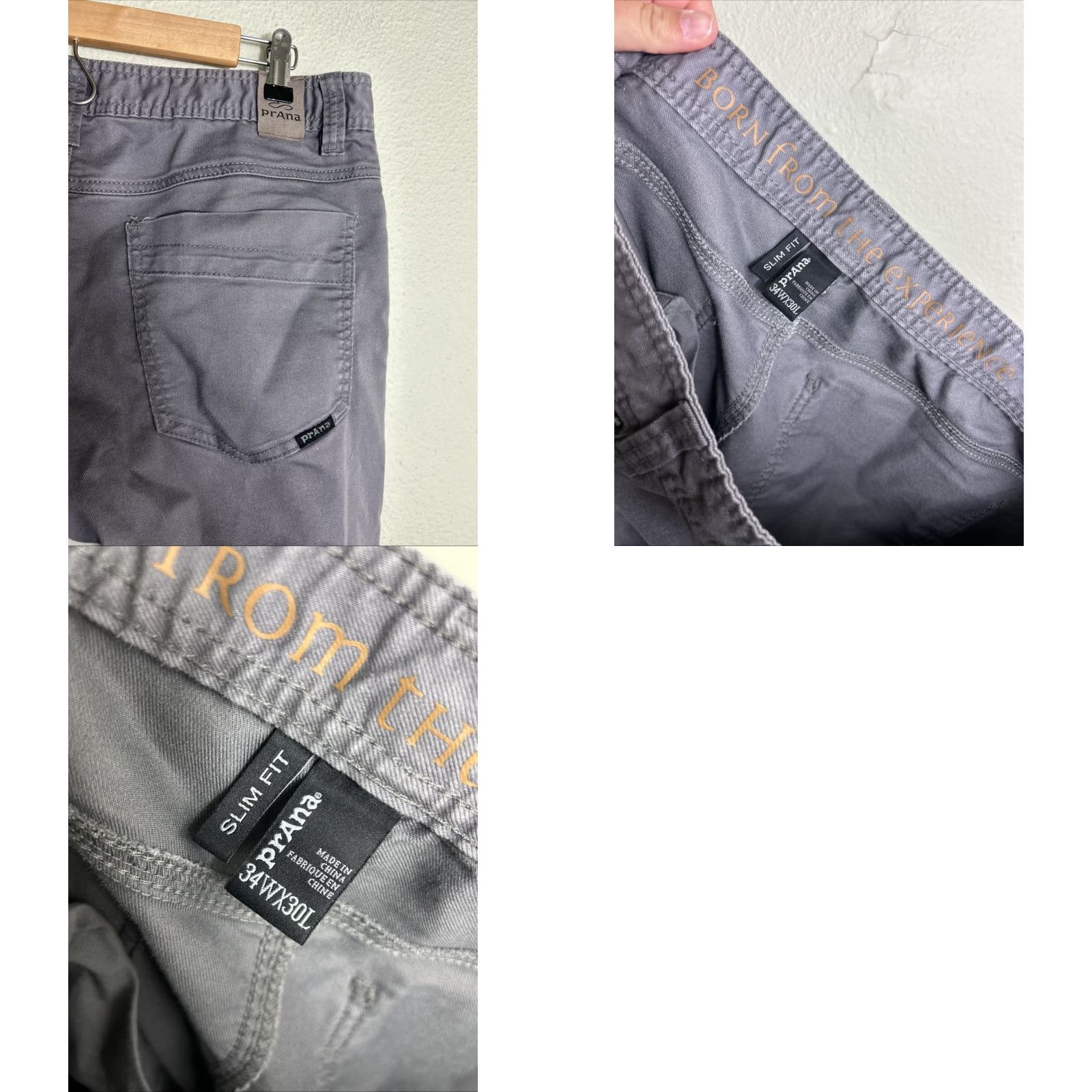 Prana prAna Slim Jeans Gray Wash 34x29 Mens SlimFit 34 Gray Skinny Regular Fit Size US 34 / EU 50 - 9 Thumbnail