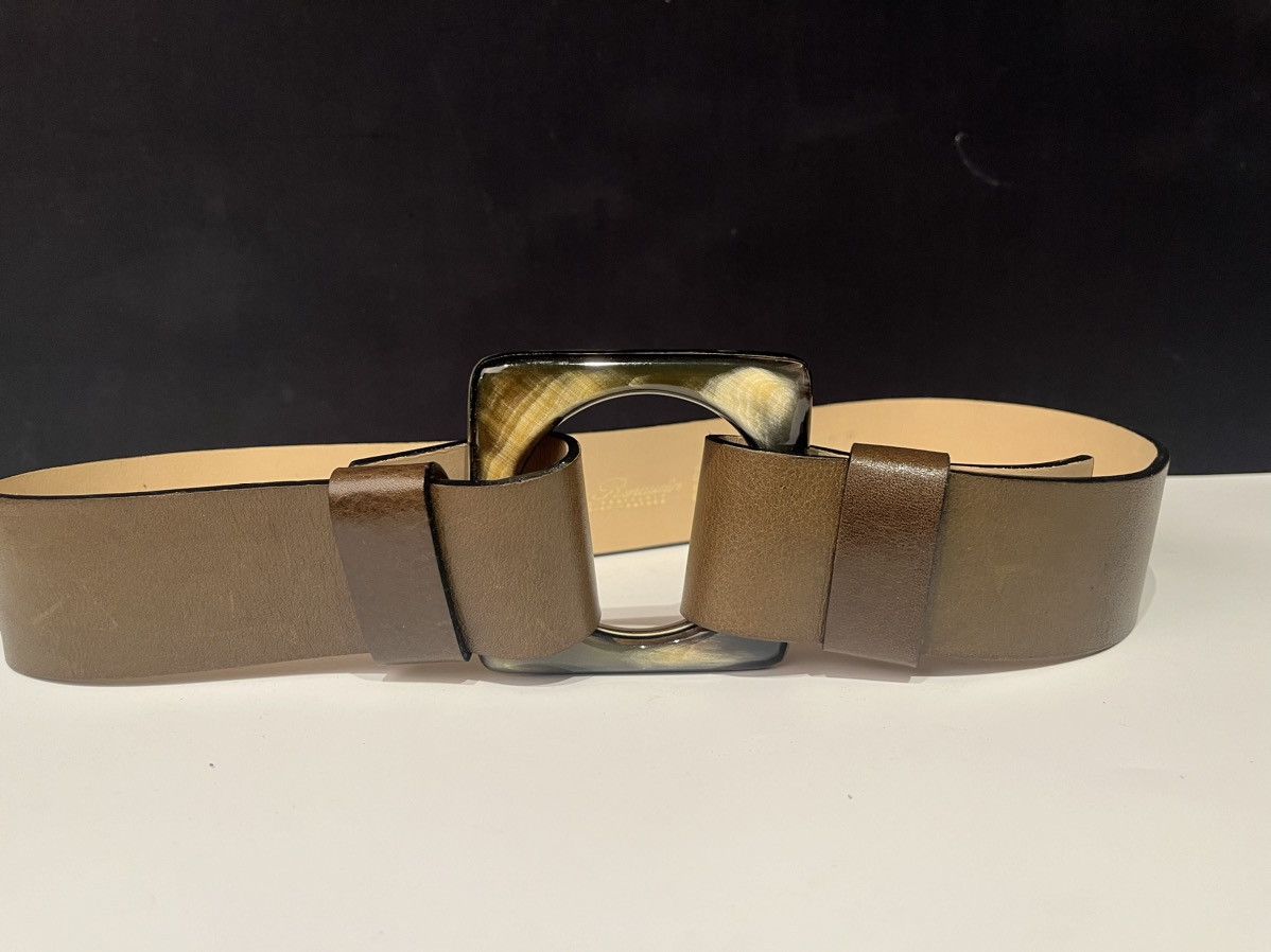 Vintage De Renaudin Horn Square Buckle Belt Size ONE SIZE - 1 Thumbnail