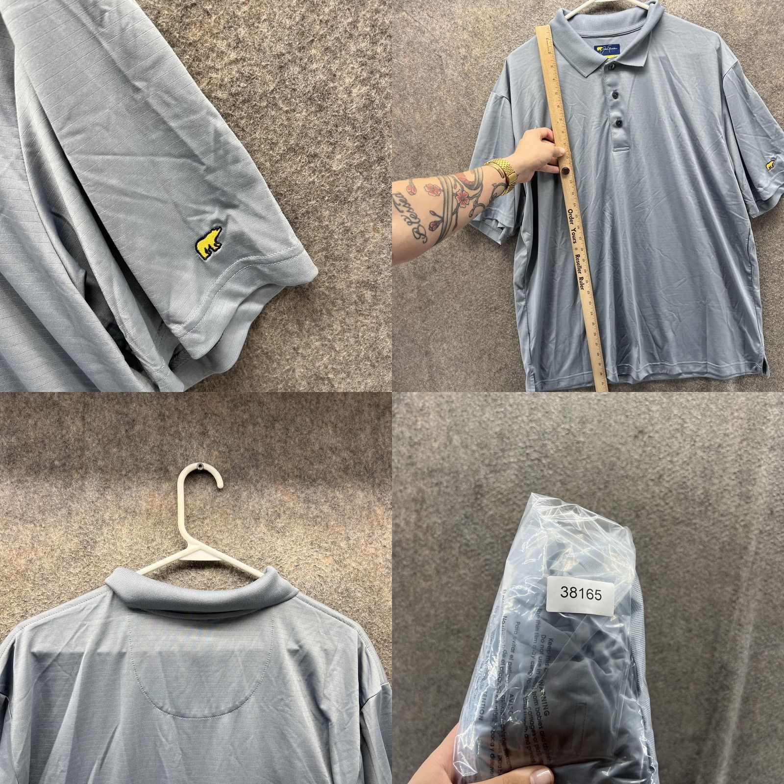 Vintage Jack Nicklaus Polo Shirt Mens XL Gray Performance Golf Short Sleeve Polyester Size US XL / EU 56 / 4 - 8 Thumbnail