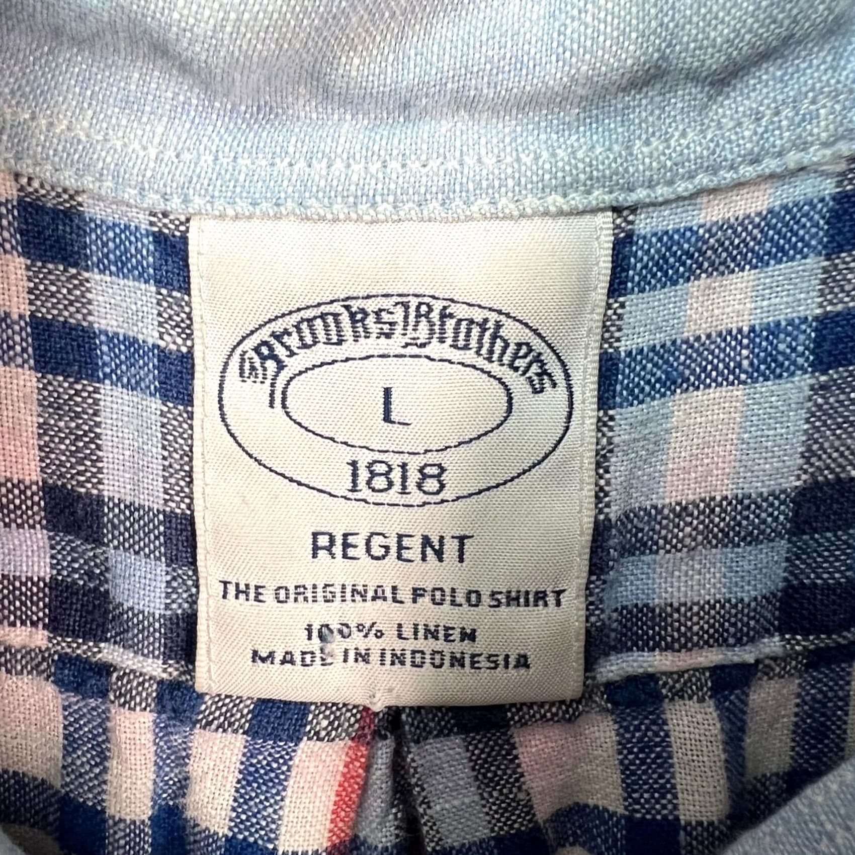 Brooks Brothers Brooks Brothers Button-Up Shirt Mens Large Blue Plaid Linen 1005 346 Regular Collar Down Short Sleeve Vintage No Size US L / EU 52-54 / 3 - 3 Thumbnail