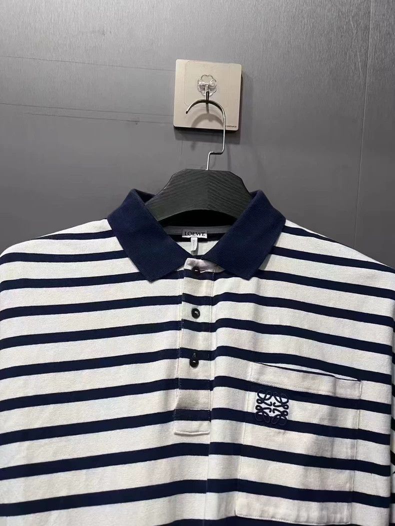 Loewe LOEWE Blue and white embroidered stripes polo long sleeves Size M / US 6-8 / IT 42-44 - 2 Thumbnail