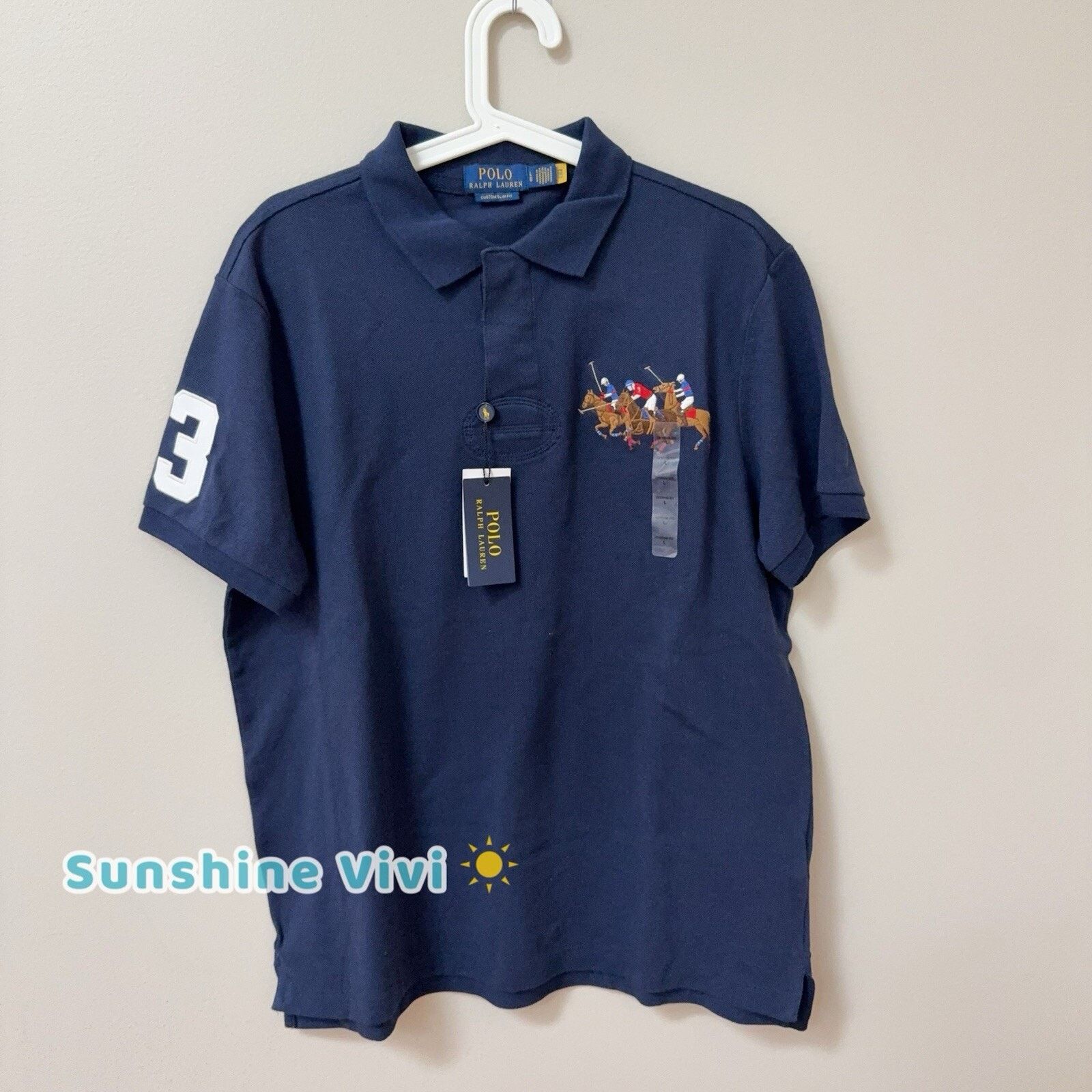 Polo Ralph Lauren NWT Polo Ralph Lauren Solid Tipping Match Pony Mesh Navy Size US L / EU 52-54 / 3 - 1 Thumbnail