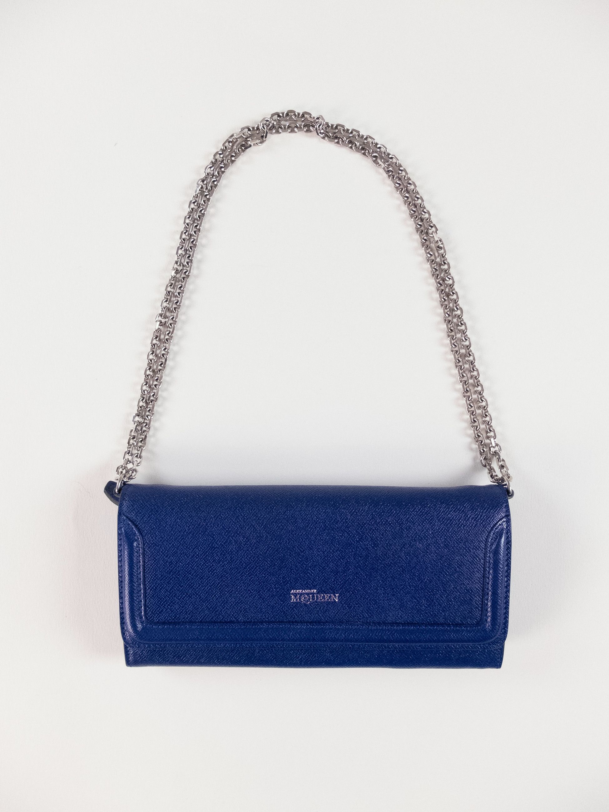 Alexander McQueen ALEXANDER MCQUEEN Heroine blue leather chain wallet q Size ONE SIZE - 1 Thumbnail