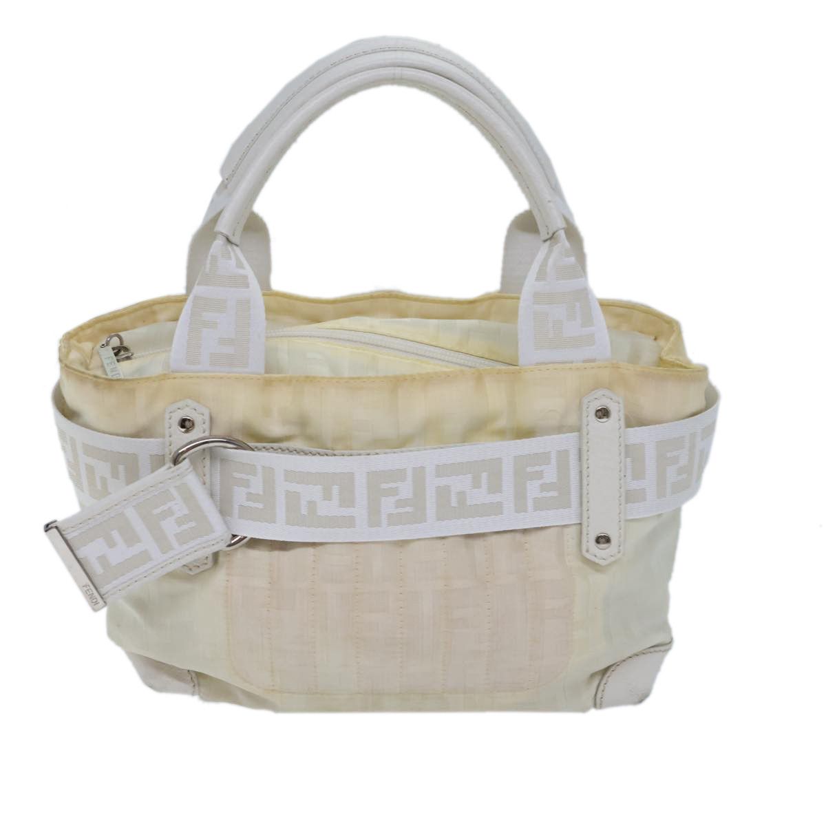 Fendi Zucca White Canvas Handbag (Pre-Owned) Size ONE SIZE - 1 Thumbnail