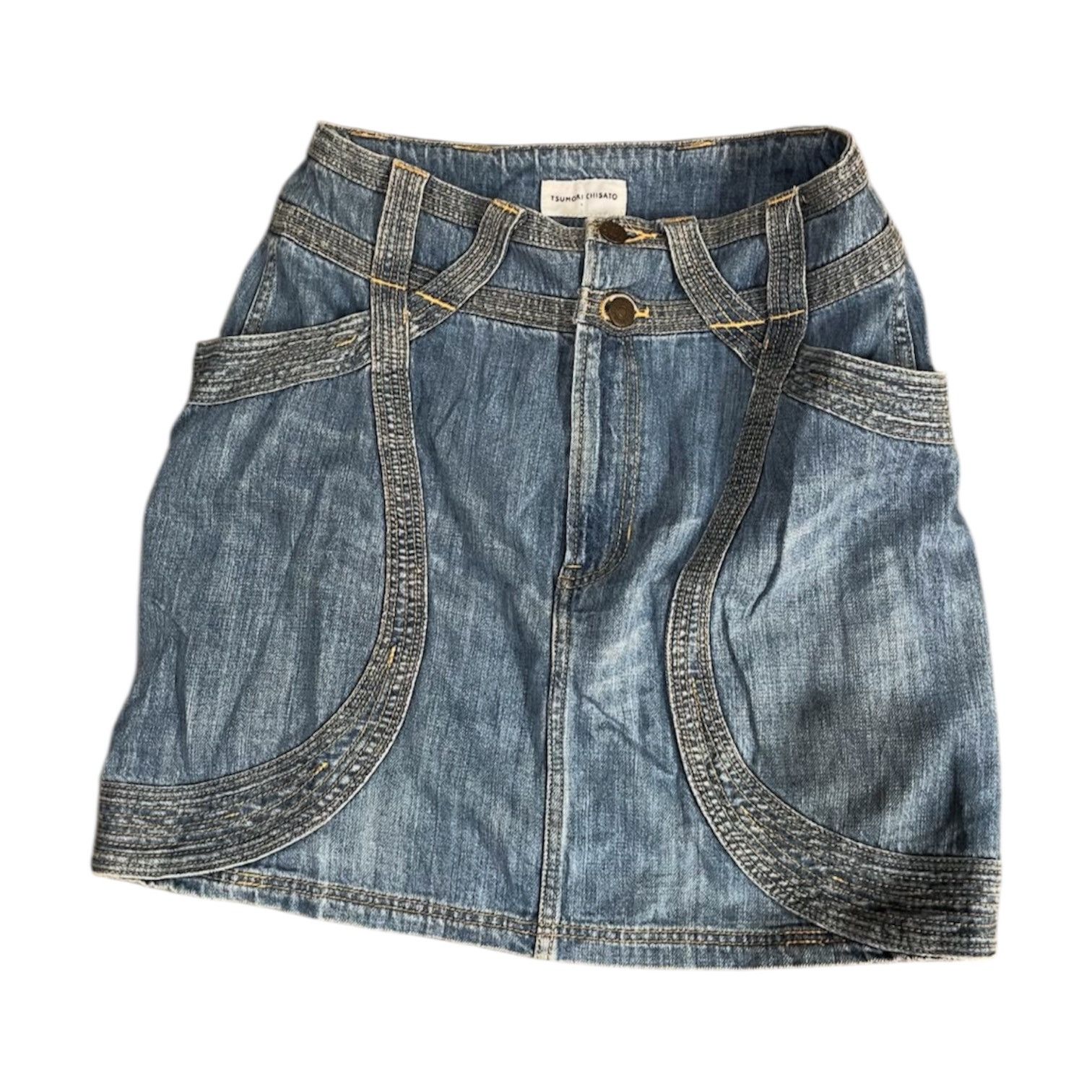 Issey Miyake 2000s Tsumori Chisato Denim Jeans Mini Skirt y2k Size 30" / US 8 / IT 44 - 1 Thumbnail
