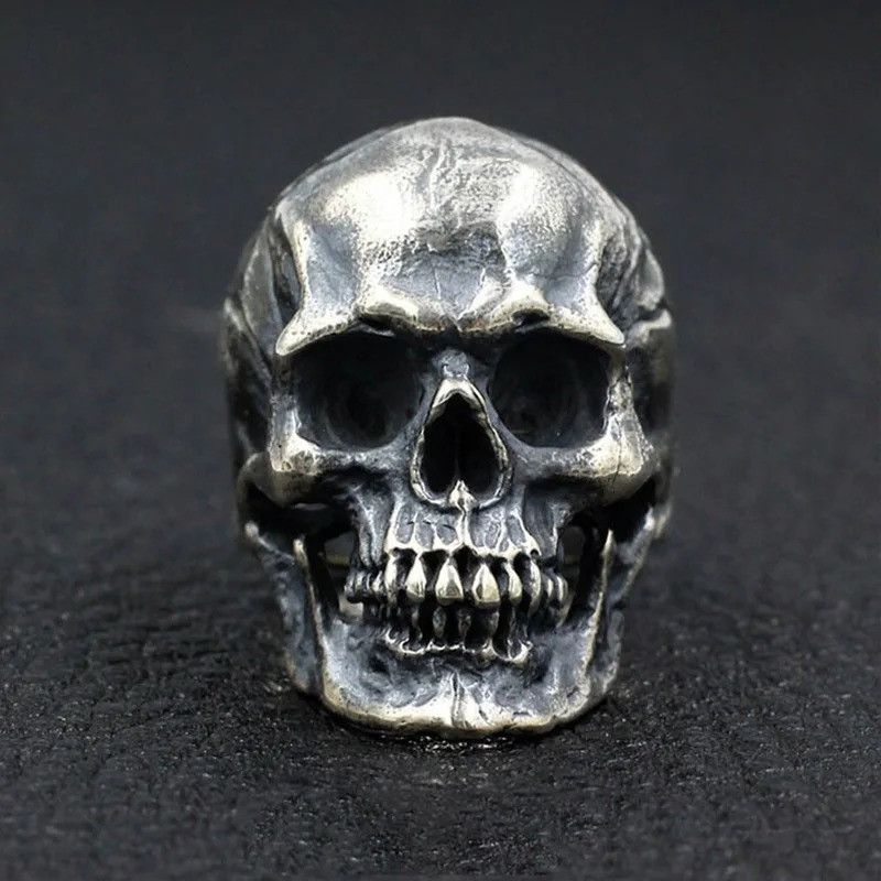 Japanese Brand × Jewelry × Vintage Retro Skull Large Ring Size ONE SIZE - 3 Thumbnail