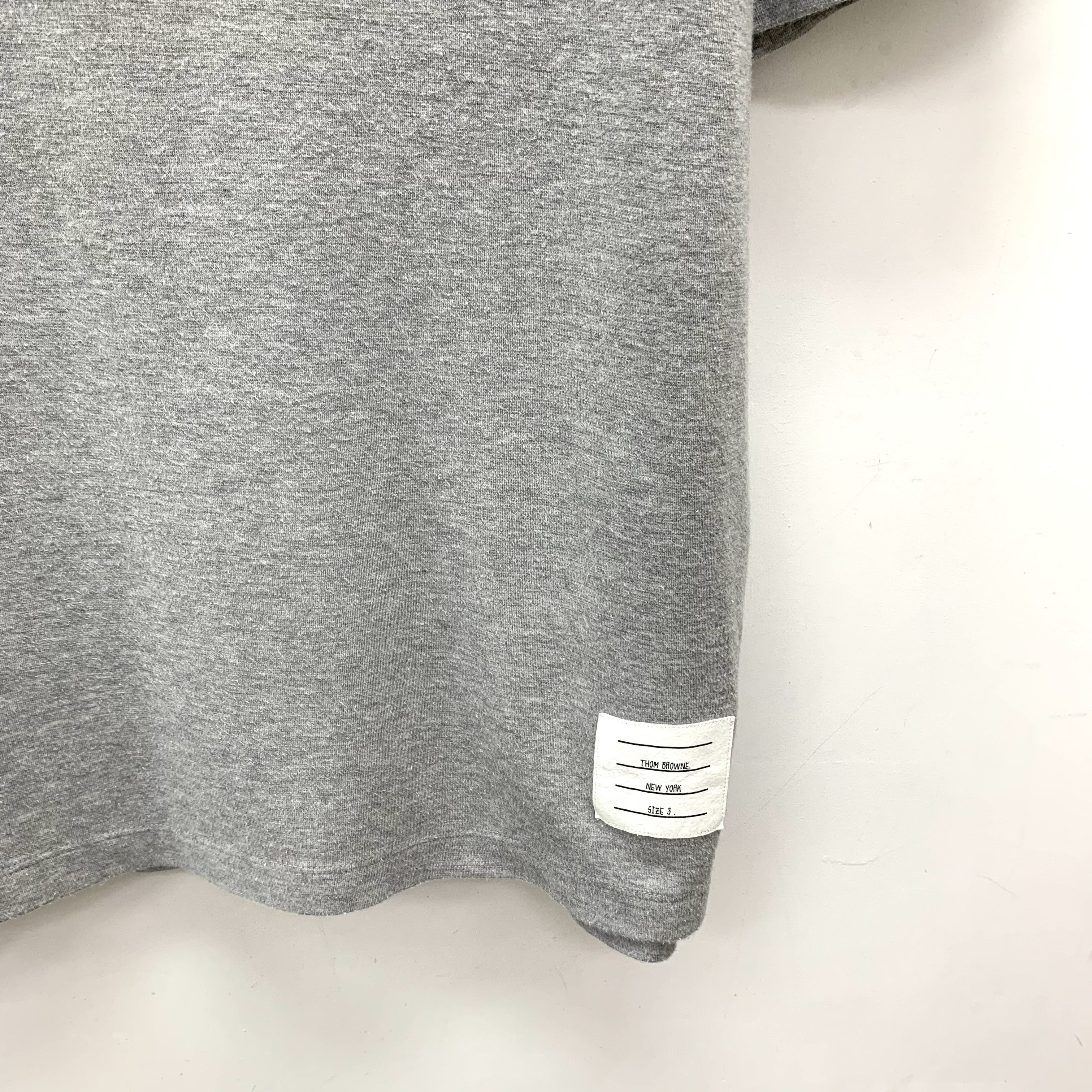 Thom Browne Thom Browne Pocket Stripe Cotton T-Shirt Grey (L) Size US L / EU 52-54 / 3 - 4 Thumbnail