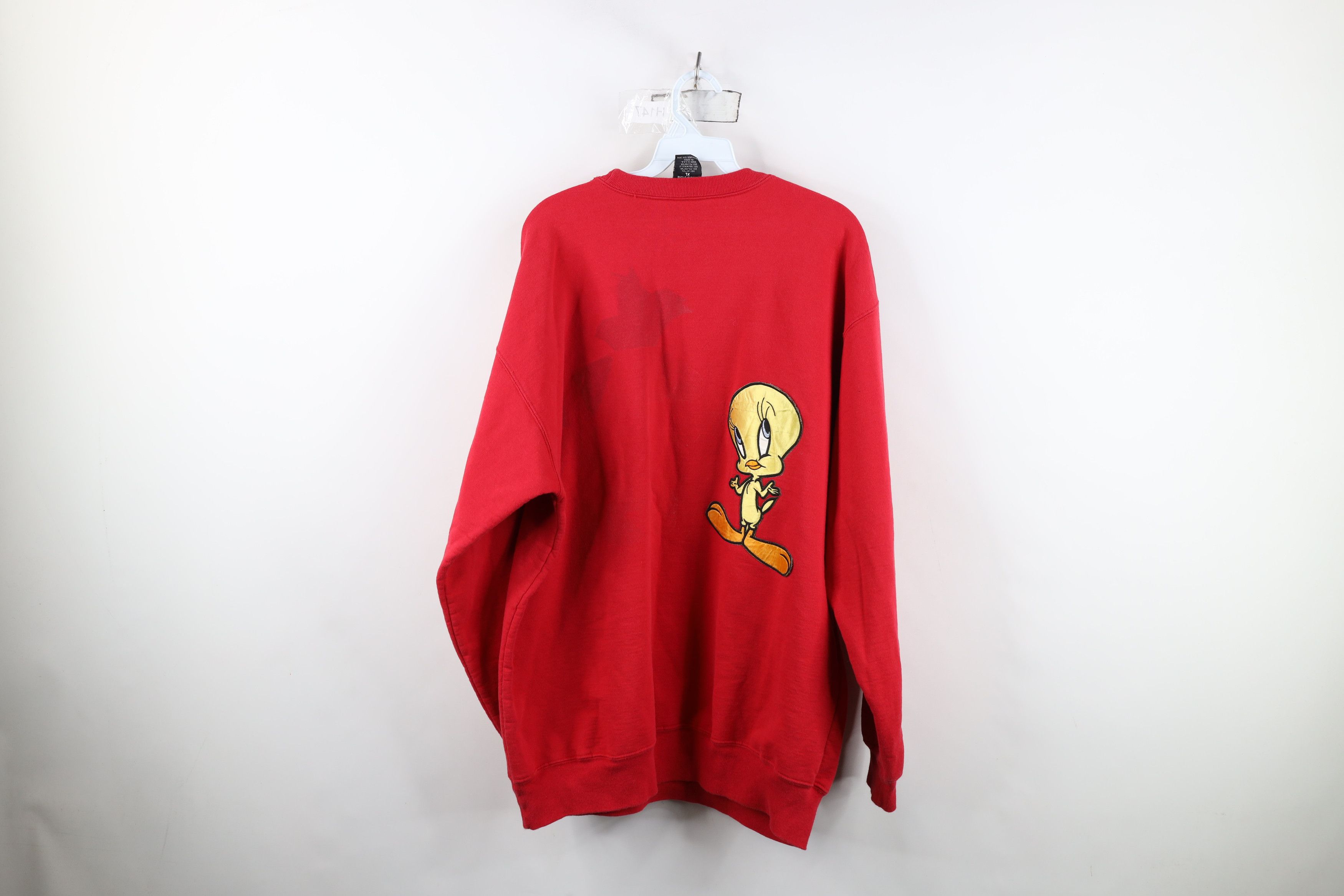 Vintage Vintage 90s Looney Tunes Tweety Bird Sweatshirt Red USA Size XL / US 12-14 / IT 48-50 - 12 Thumbnail