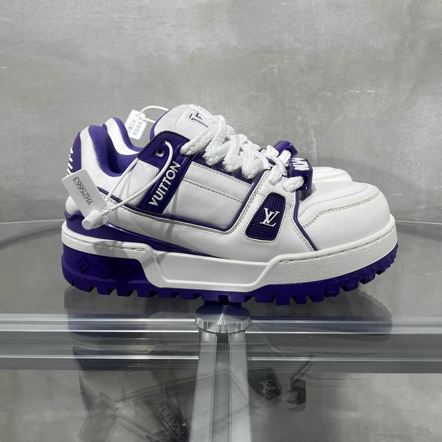 Louis Vuitton LV White & Purple Pangding UK2 Size US 4.5 / IT 34.5 - 4 Thumbnail