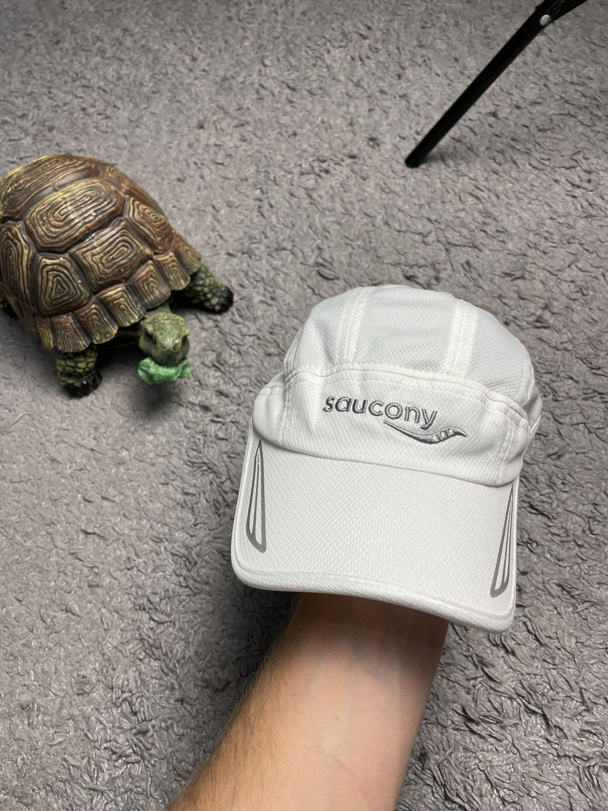 Saucony × Vintage Vintage Saucony White reflective cap hat y2k Size ONE SIZE - 3 Thumbnail