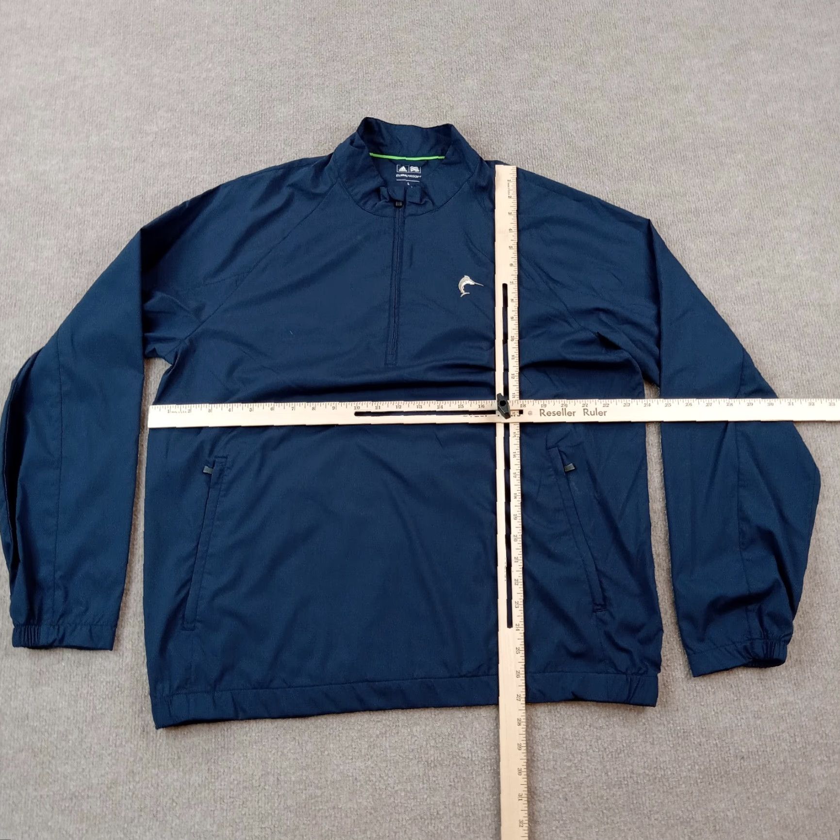 Adidas Adidas Mens Windbreaker Jacket Large Blue Lightweight 1/4 Zip Pullover Size L / US 10 / IT 46 - 2 Thumbnail