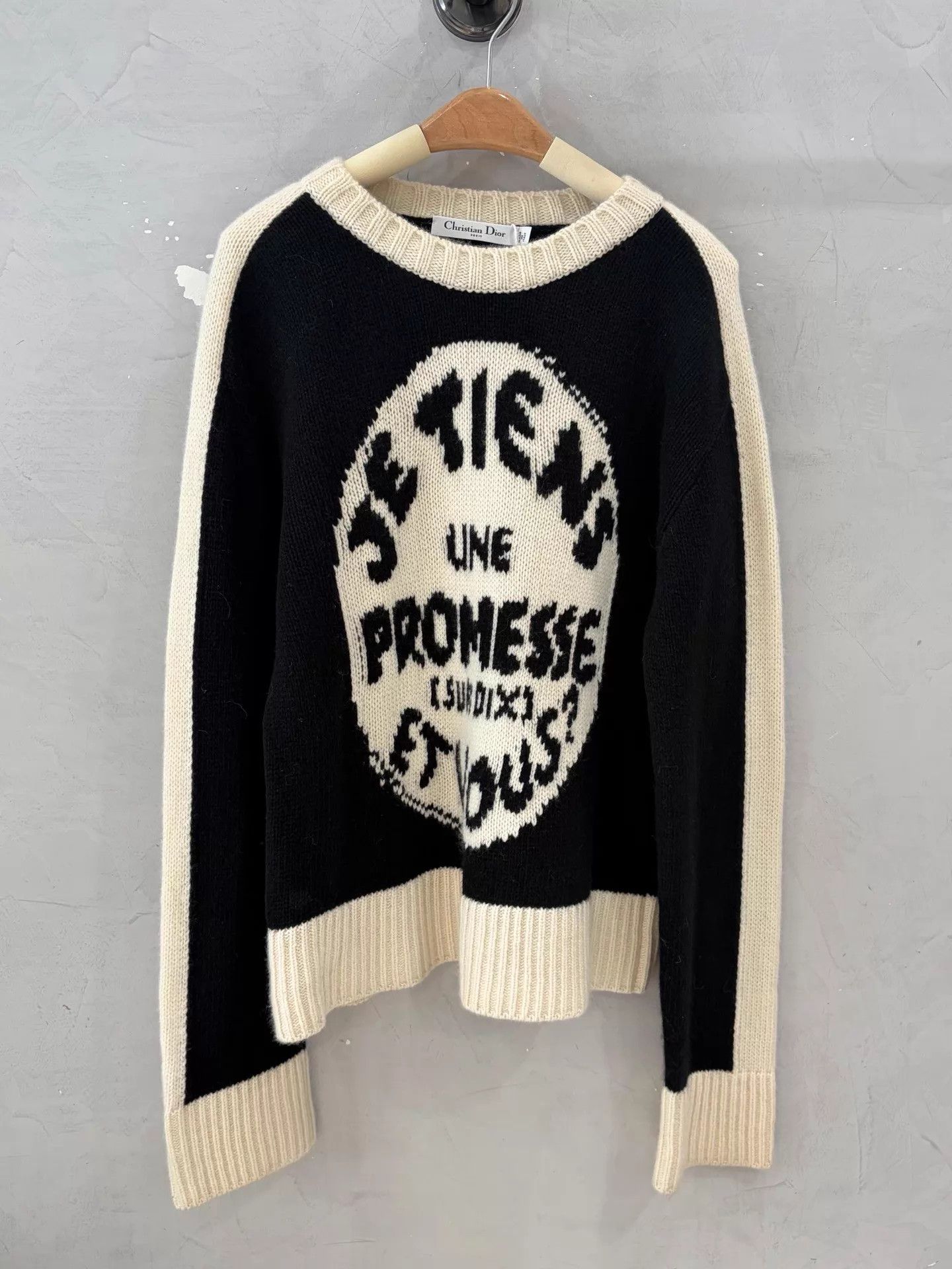 Dior Dior JADIOR Black White Colorblock Wool-Cashmere 34 Size XS / US 0-2 / IT 36-38 - 1 Thumbnail