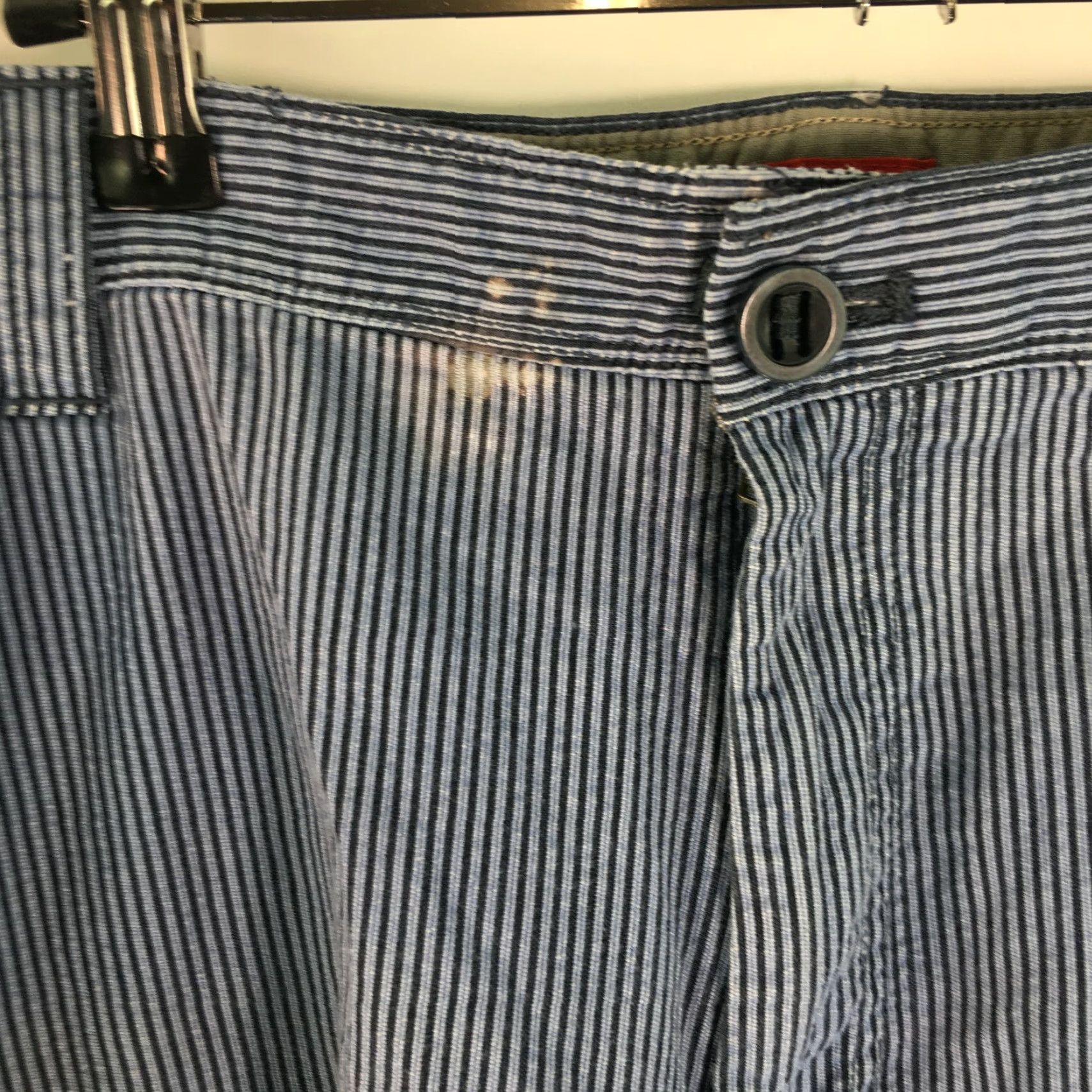 Izod Izod Mens Casual Flat Front High Rise Striped Blue Cargo Shorts Size 38 Size US 40 / EU 56 - 3 Thumbnail
