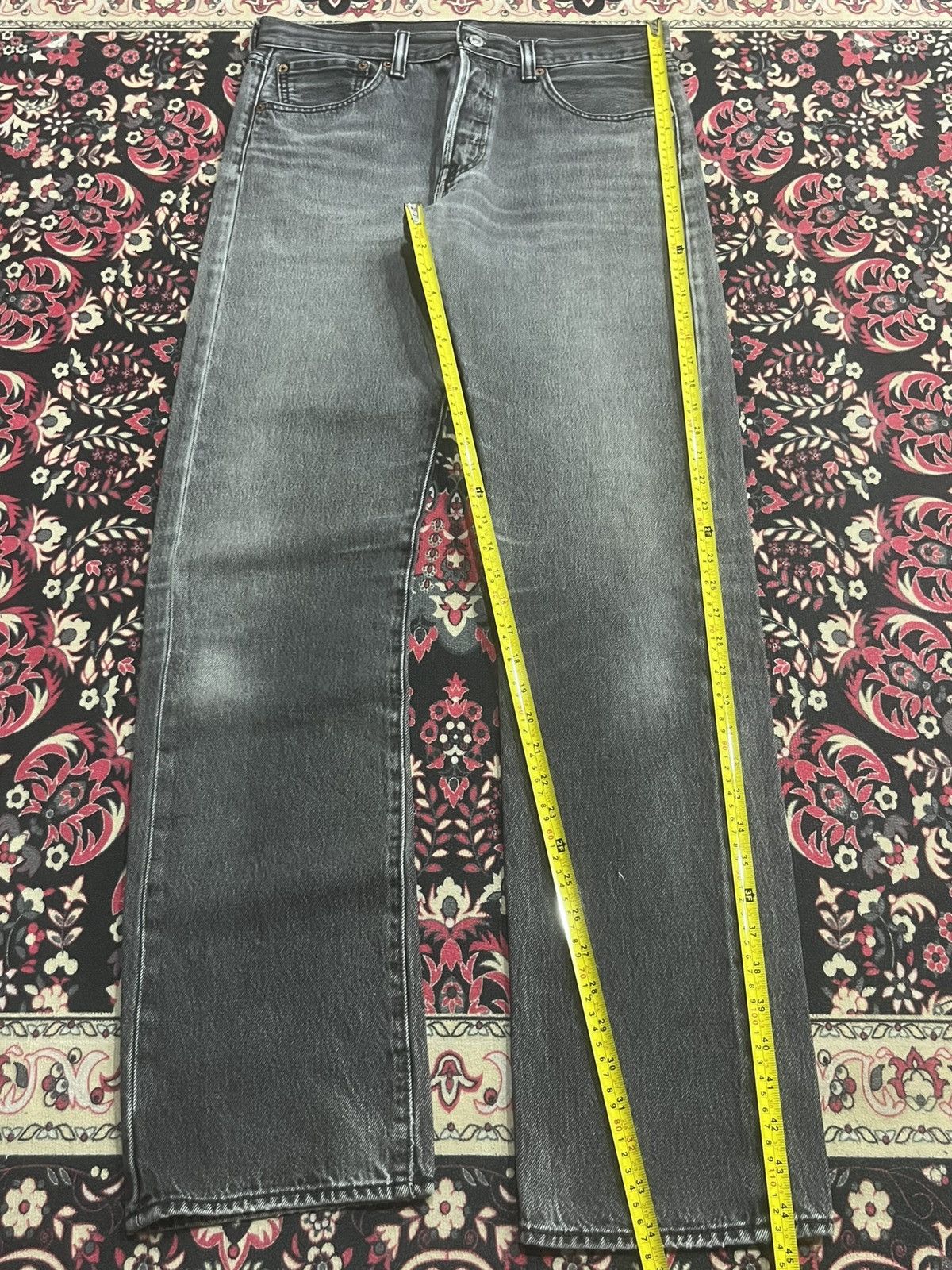Levi's Vintage Y2K 501 Grey Washed Buttonfly Straight Leg Jeans Size US 32 / EU 48 - 15 Thumbnail