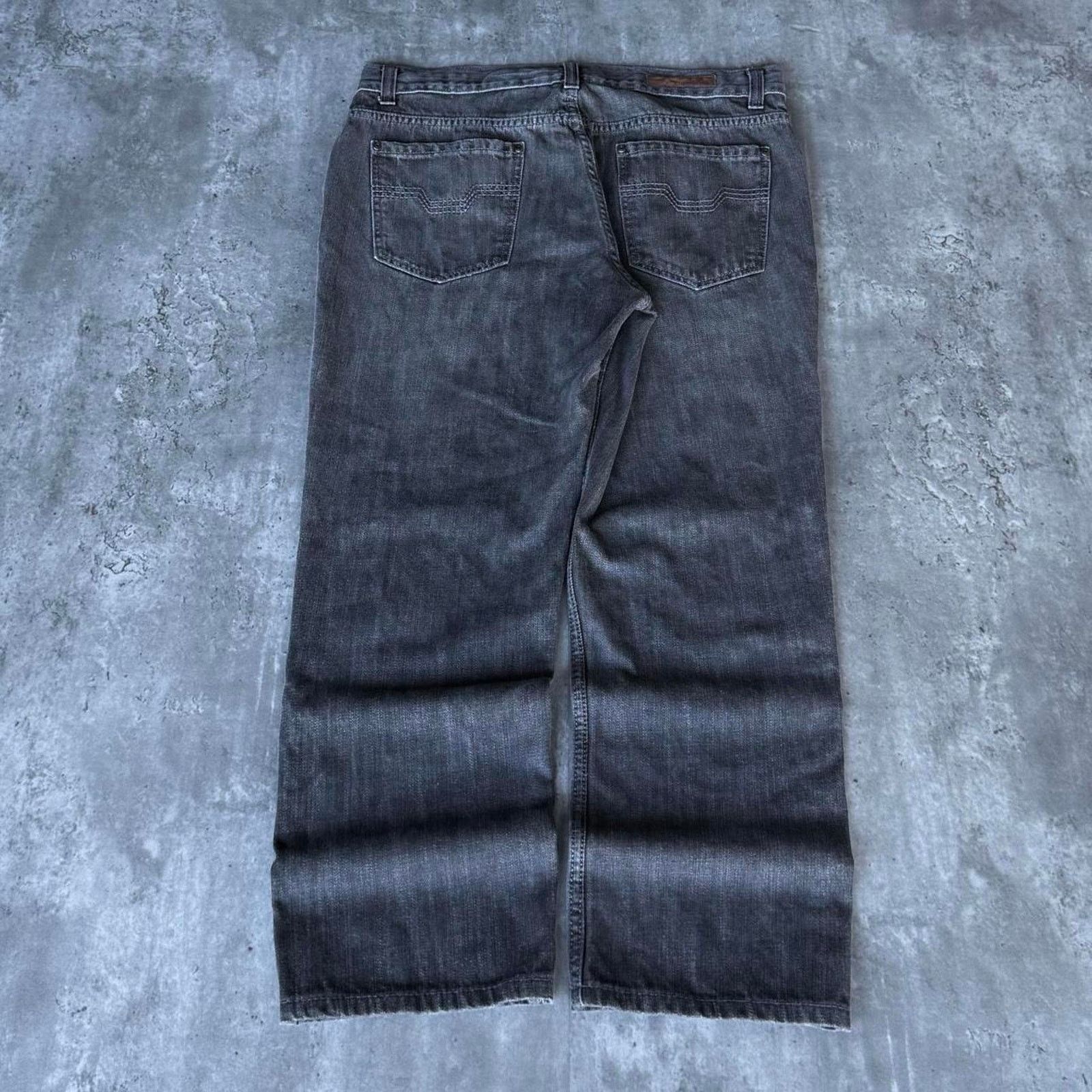 Japanese Brand × Liz Claiborne × Vintage Vintage Y2K Baggy Grunge Opium Embroidered Grey Denim Jeans Size US 36 / EU 52 - 1 Thumbnail