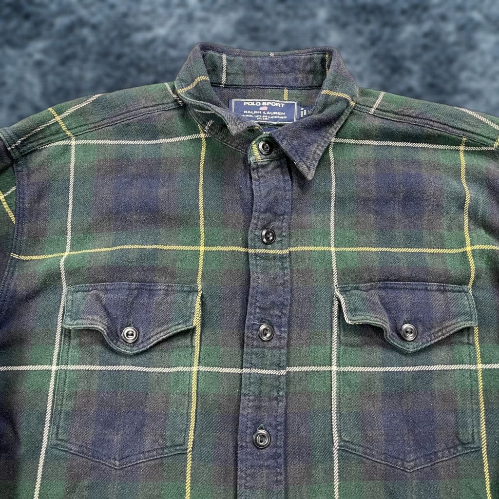 Vintage VINTAGE Polo Sport Ralph Lauren Shirt Mens M Green Blue Plaid Flannel 90s Polo Sport Shirt Mens M Green Blue Plaid 90s Size US M / EU 48-50 / 2 - 1 Thumbnail