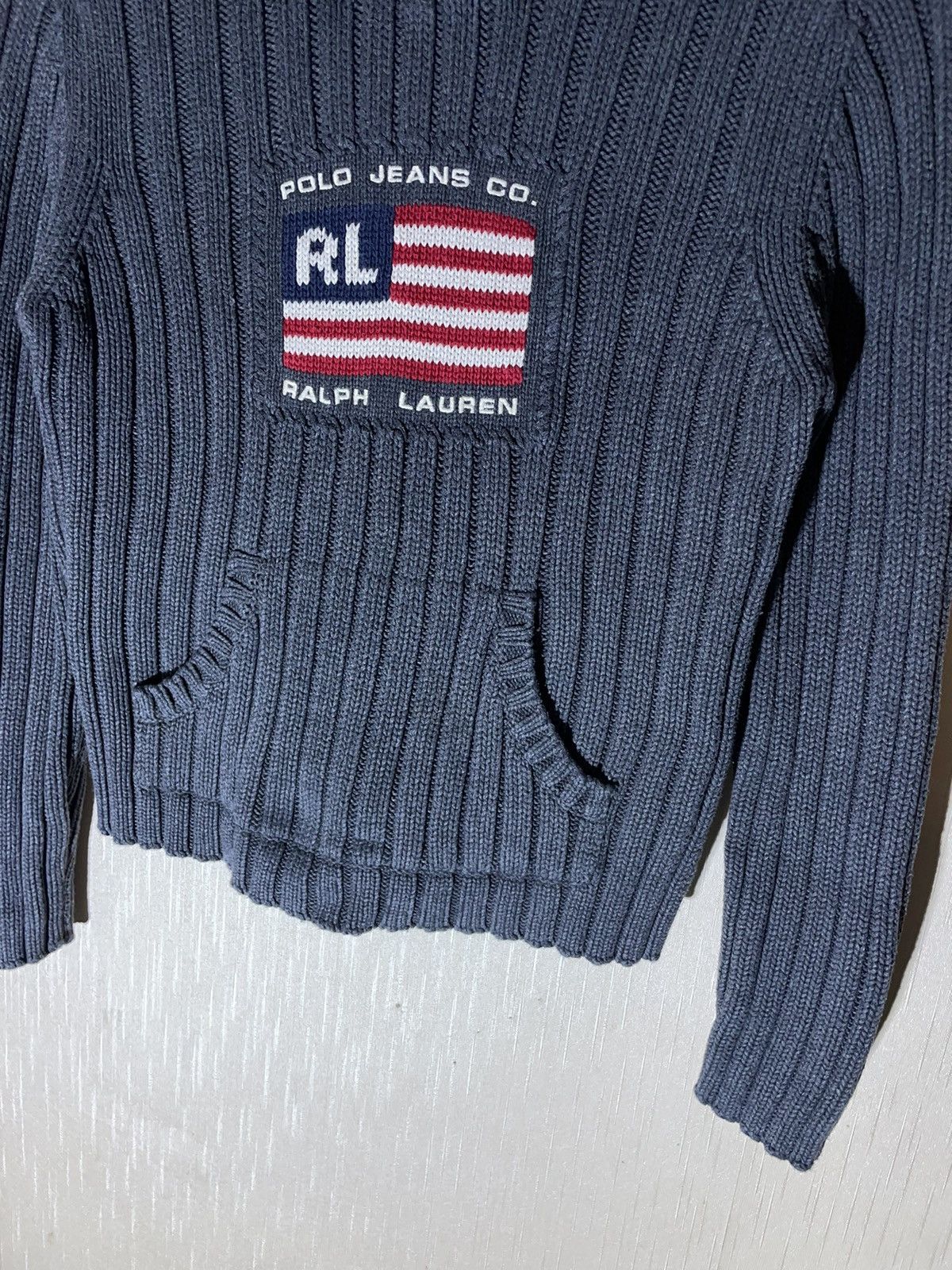 Polo Ralph Lauren × Vintage Polo Ralph Lauren USA Flag knitwear sweater hoodie Size S / US 4 / IT 40 - 4 Thumbnail