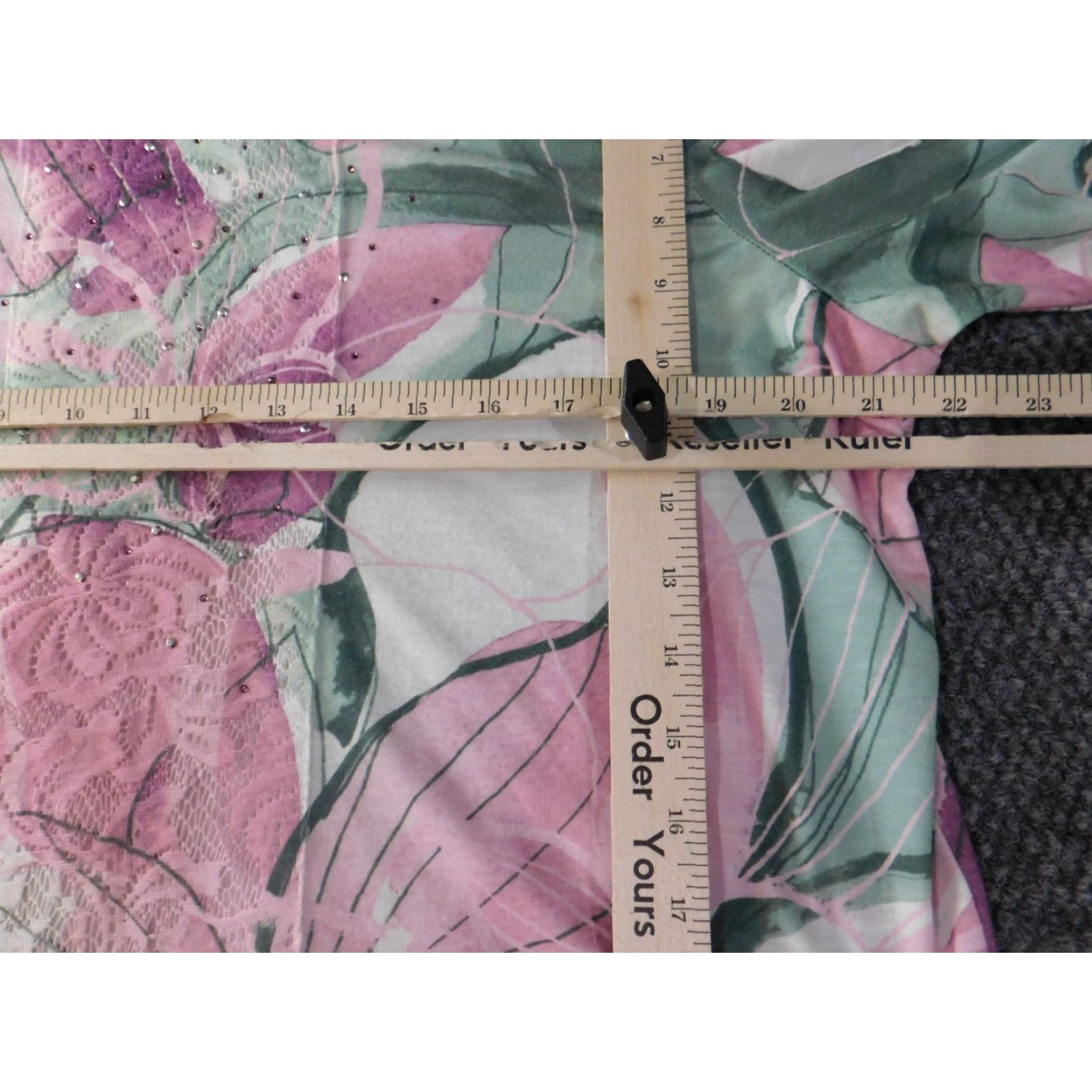 Vintage Alfred Dunner Blouse Womens M Purple Floral Long Sleeve Pullover Round Neck Casual Sheer Rayon Polyester Spandex Designer Regular Size M / US 6-8 / IT 42-44 - 6 Thumbnail