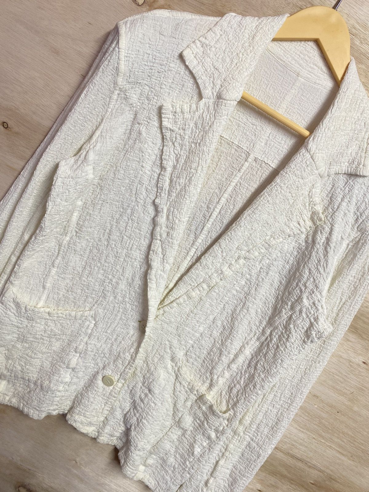 Issey Miyake vintage Issey Miyake Me Cauliflower stretch crinkle jacket Size US XL / EU 56 / 4 - 8 Thumbnail