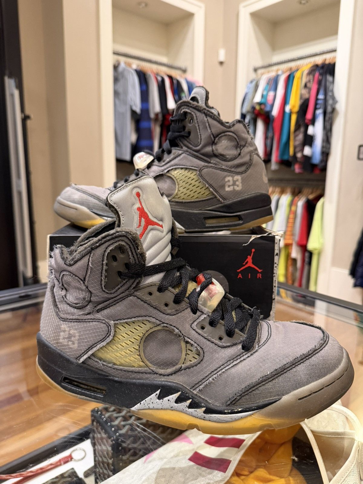 Jordan Brand × Off-White Off-white x Jordan 5 Retro “Off White Muslin” Size US 9 / EU 42 - 1 Thumbnail
