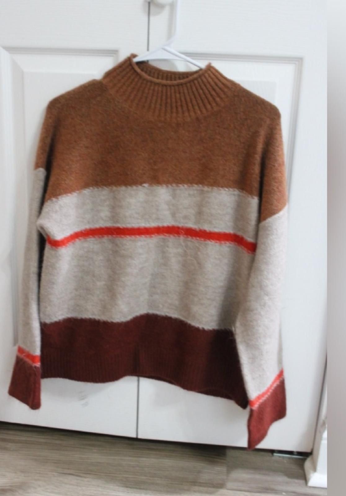 Other Universal Thread Colorblock Knit Sweater Ribbed Mock Neck S Size S / US 4 / IT 40 - 1 Thumbnail