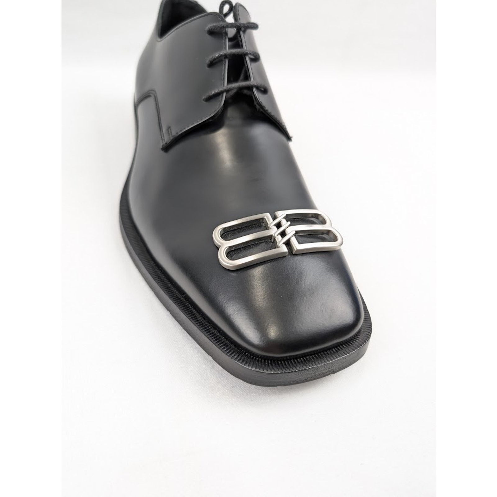 Balenciaga o1rshd1 Smooth Rim BB Icon Derbie Shoes in Black Size US 10 / EU 43 - 5 Thumbnail