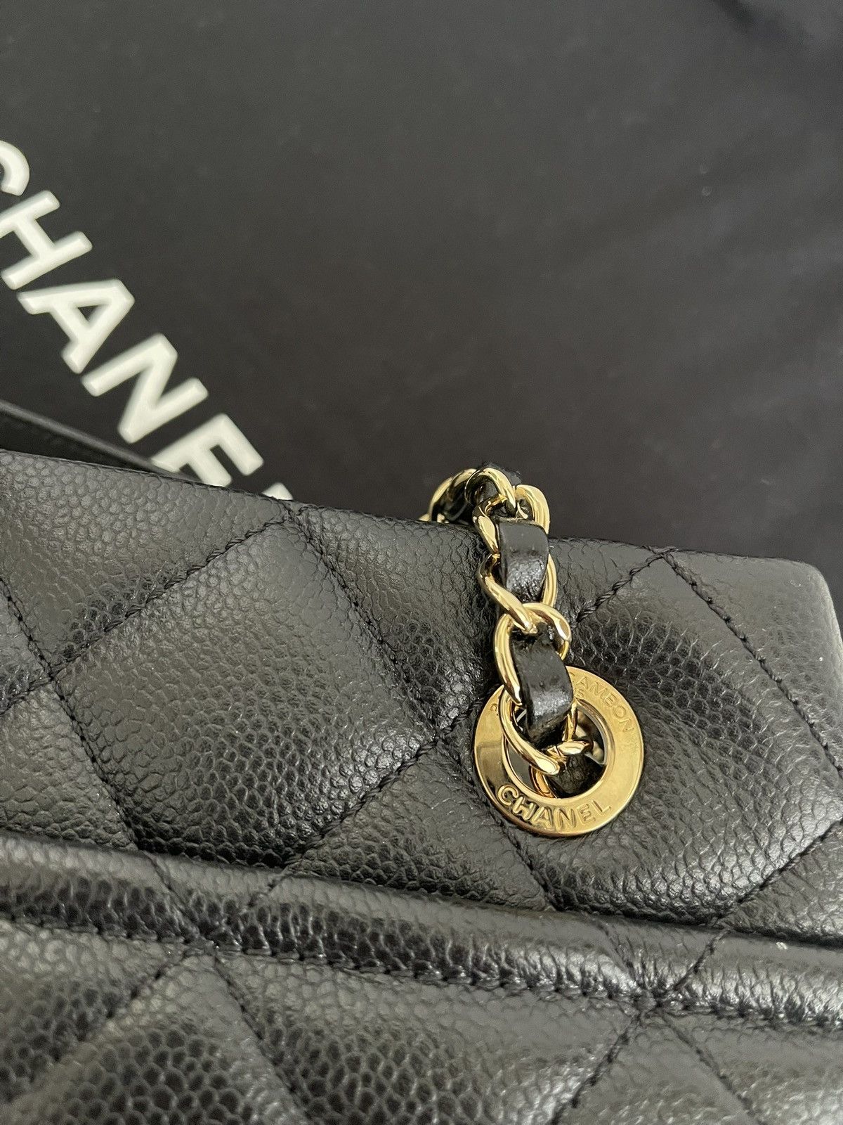 Chanel CHANEL CC GHW Tote Bag Chain Calfskin Leather 672927 Black Size ONE SIZE - 6 Thumbnail