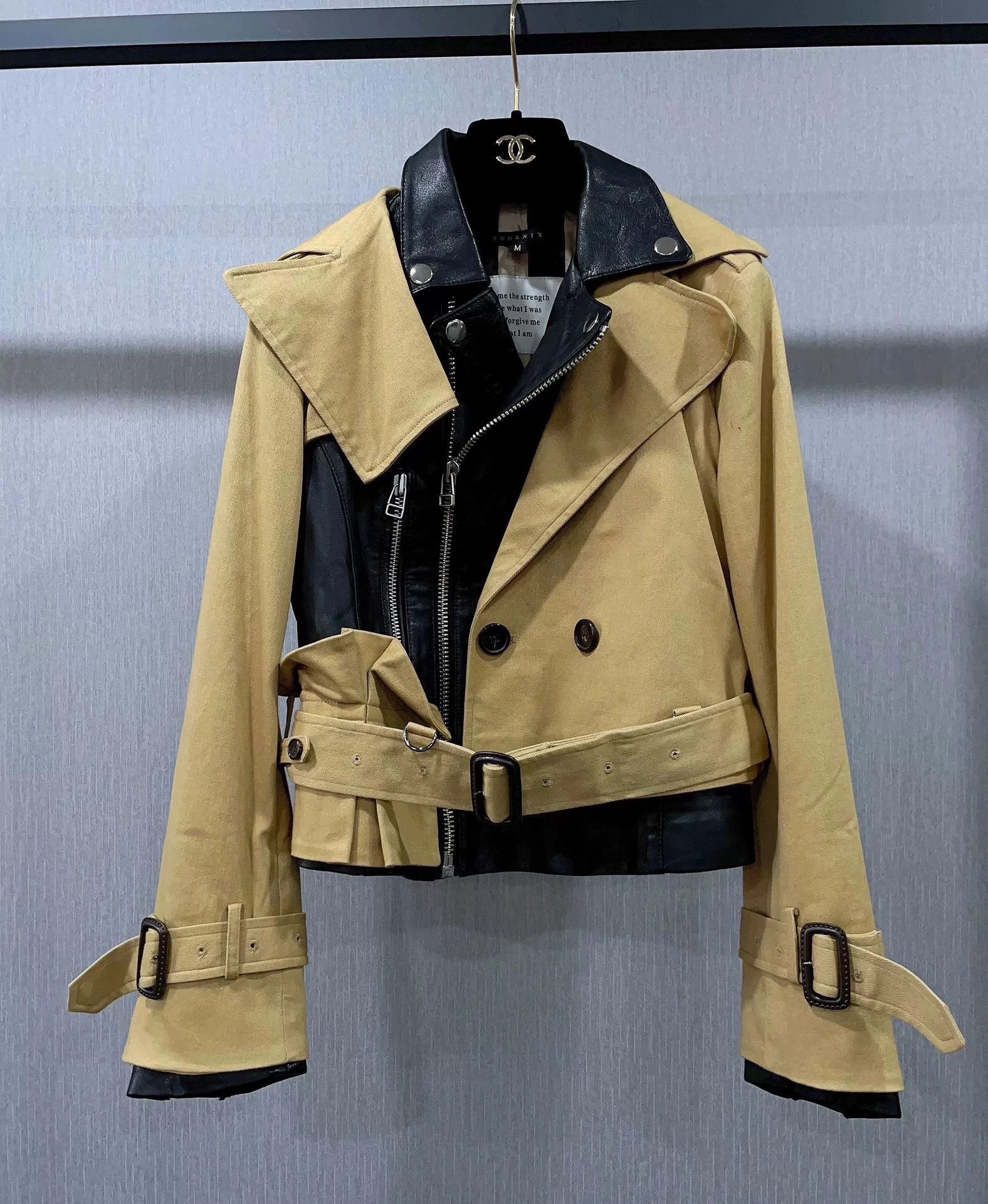 Yohan Serfaty Yohanix Khaki Leather Patchwork Coat Size M / US 6-8 / IT 42-44 - 1 Thumbnail