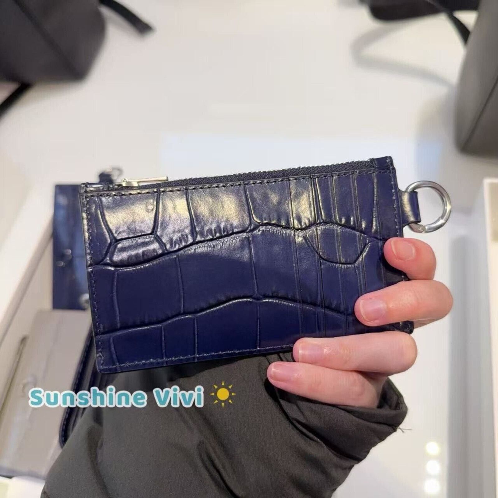 Coach NWT Coach Card Case Crocodile-Embossed Leather CW433 Size ONE SIZE - 2 Thumbnail