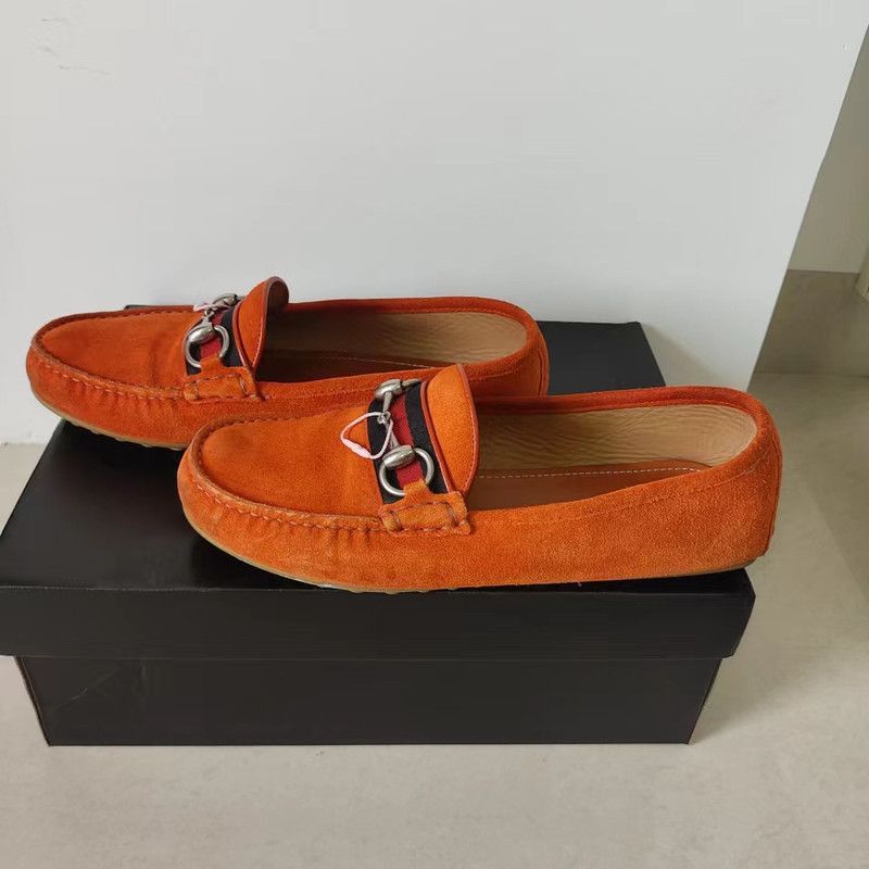 Gucci Gucci Orange Suede Loafers for Men Size US 7.5 / EU 40-41 - 1 Thumbnail