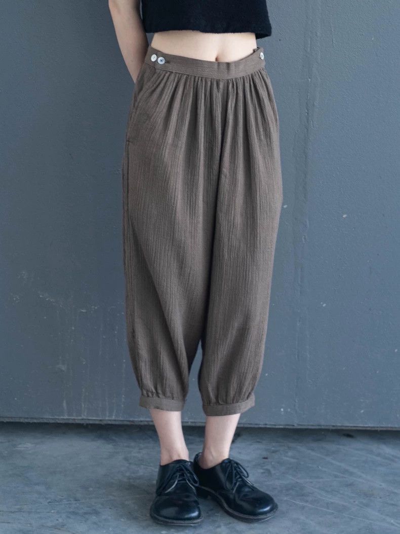 Issey Miyake Issey Miyake Brown tapered pants Size 42" / US 20 - 6 Thumbnail