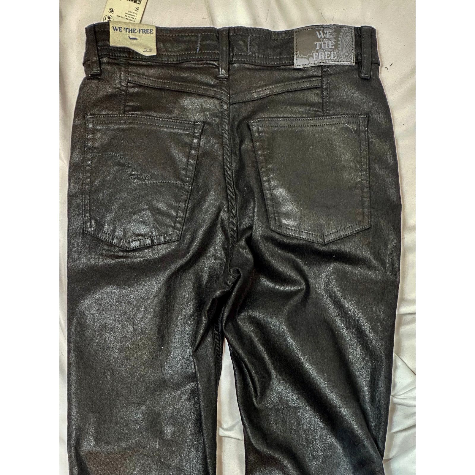 Free People Free People Xena High Rise Straight Coated Jeans Black 25 Size 25" / US 0 / IT 36 - 14 Thumbnail