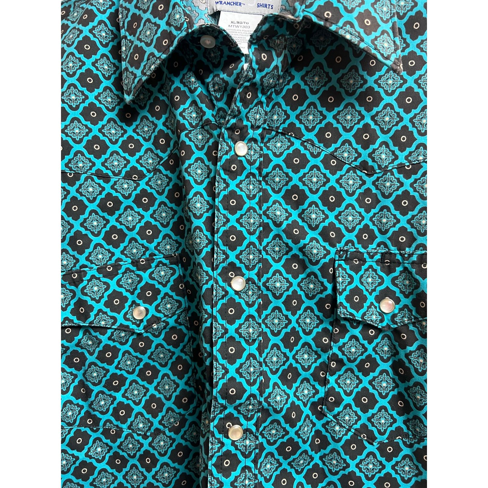 Wrangler Wrangler Wrancher Shirts Geometric Pattern Western XL Pearl Size US XL / EU 56 / 4 - 5 Thumbnail
