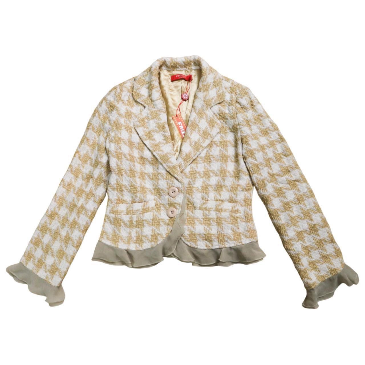 Japanese Brand × Vintage 00s NWT Vintage Plaid Tweed Blazer Jacket Size M / US 6-8 / IT 42-44 - 4 Thumbnail